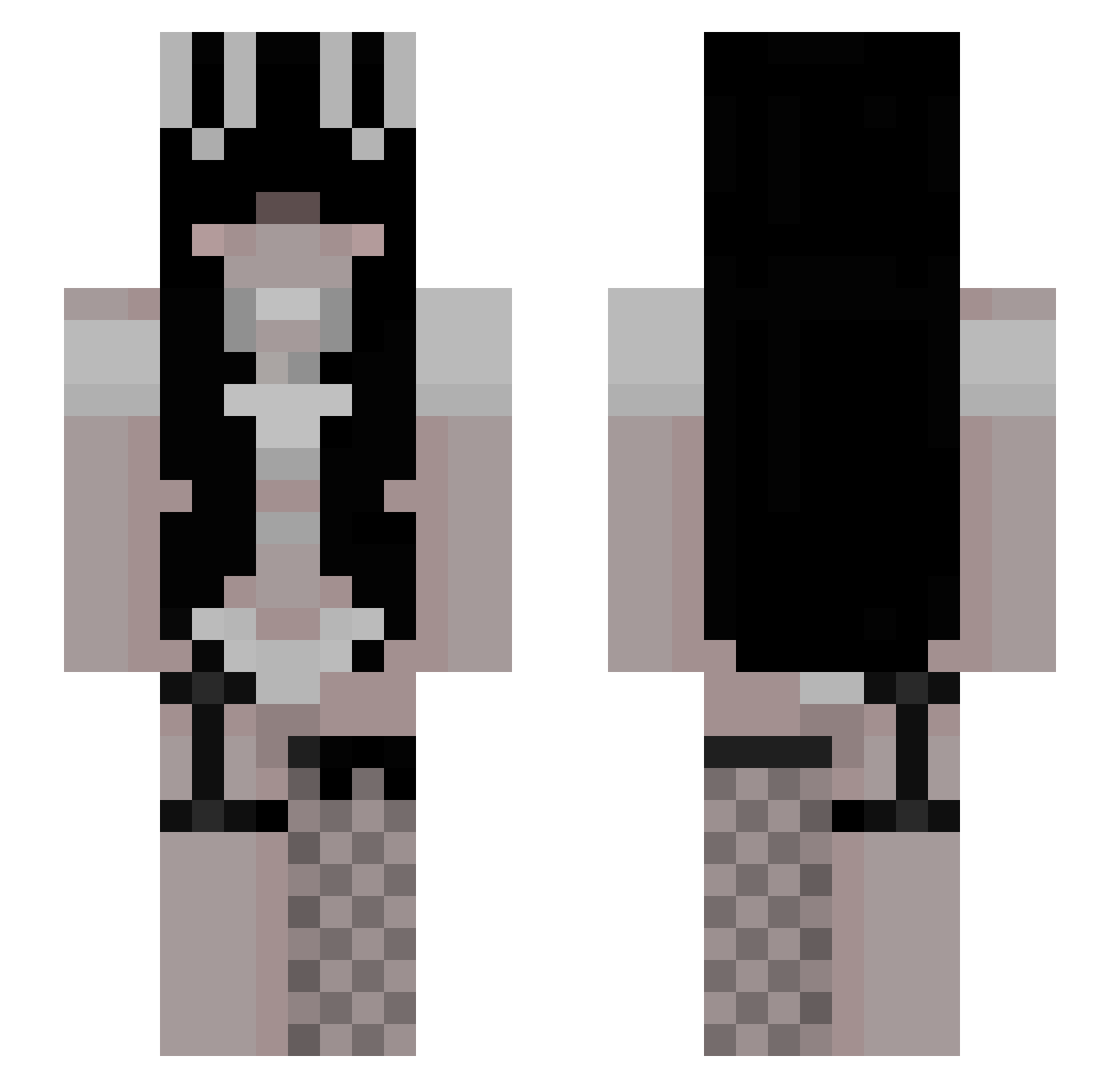 Newname9507 Minecraft skin, front and back view