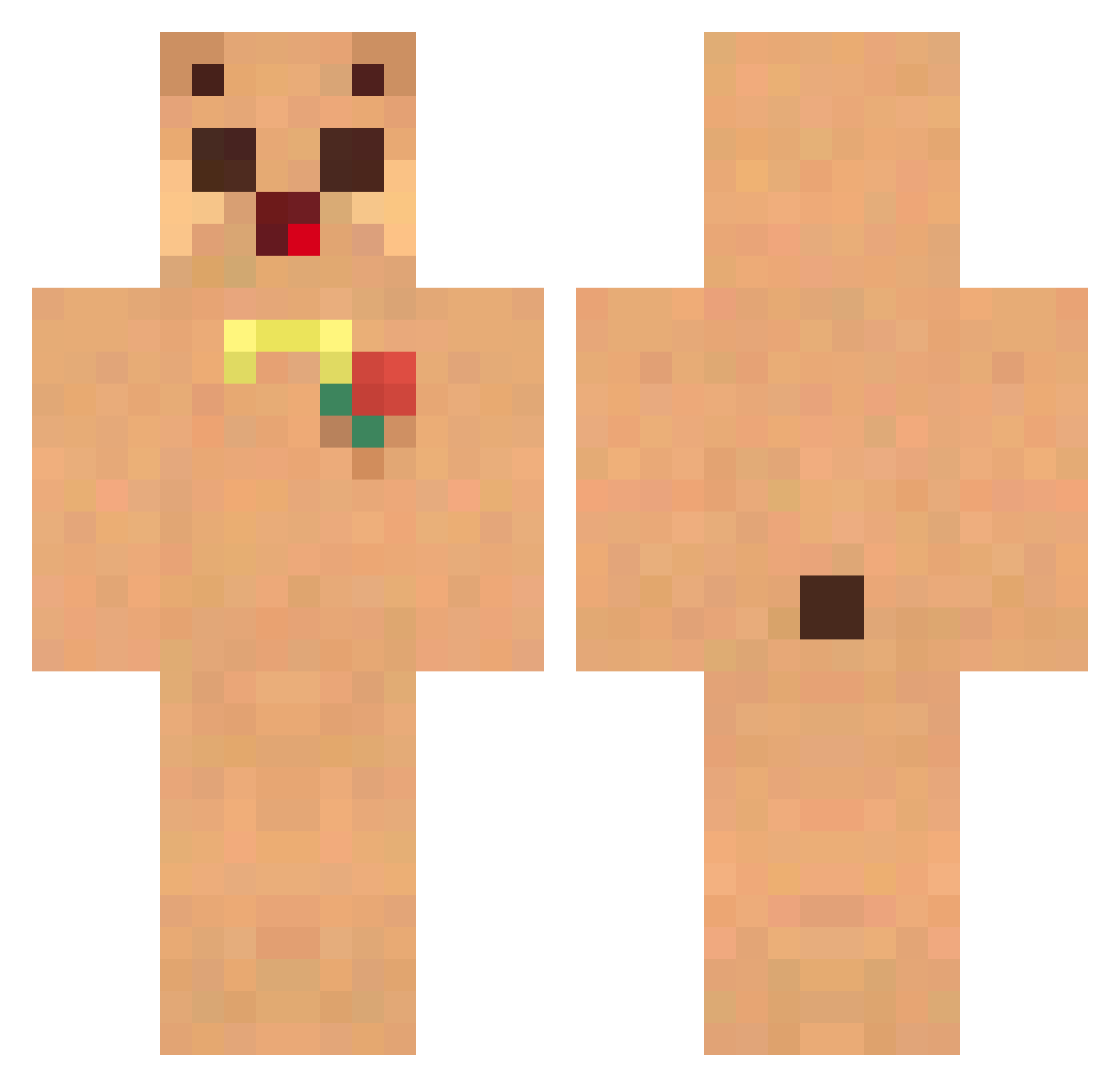 Traviscut Minecraft skin, front and back view