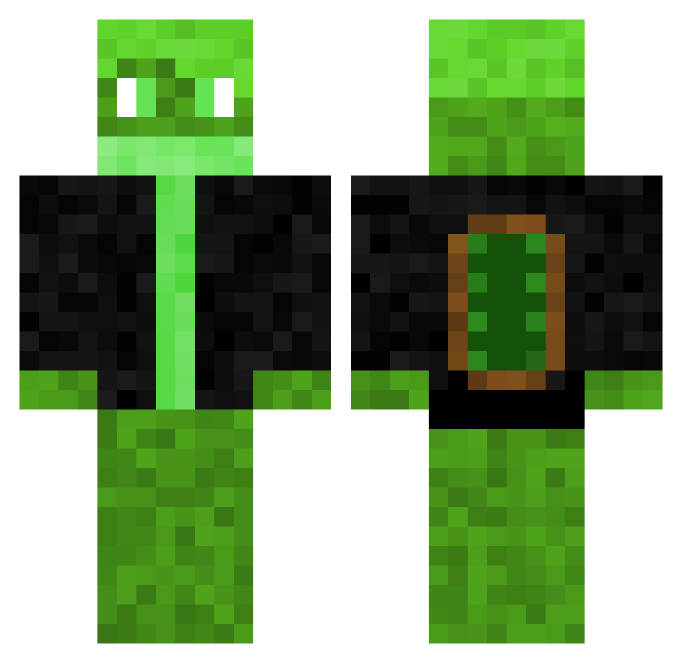 Rzuffeo Minecraft skin, front and back view