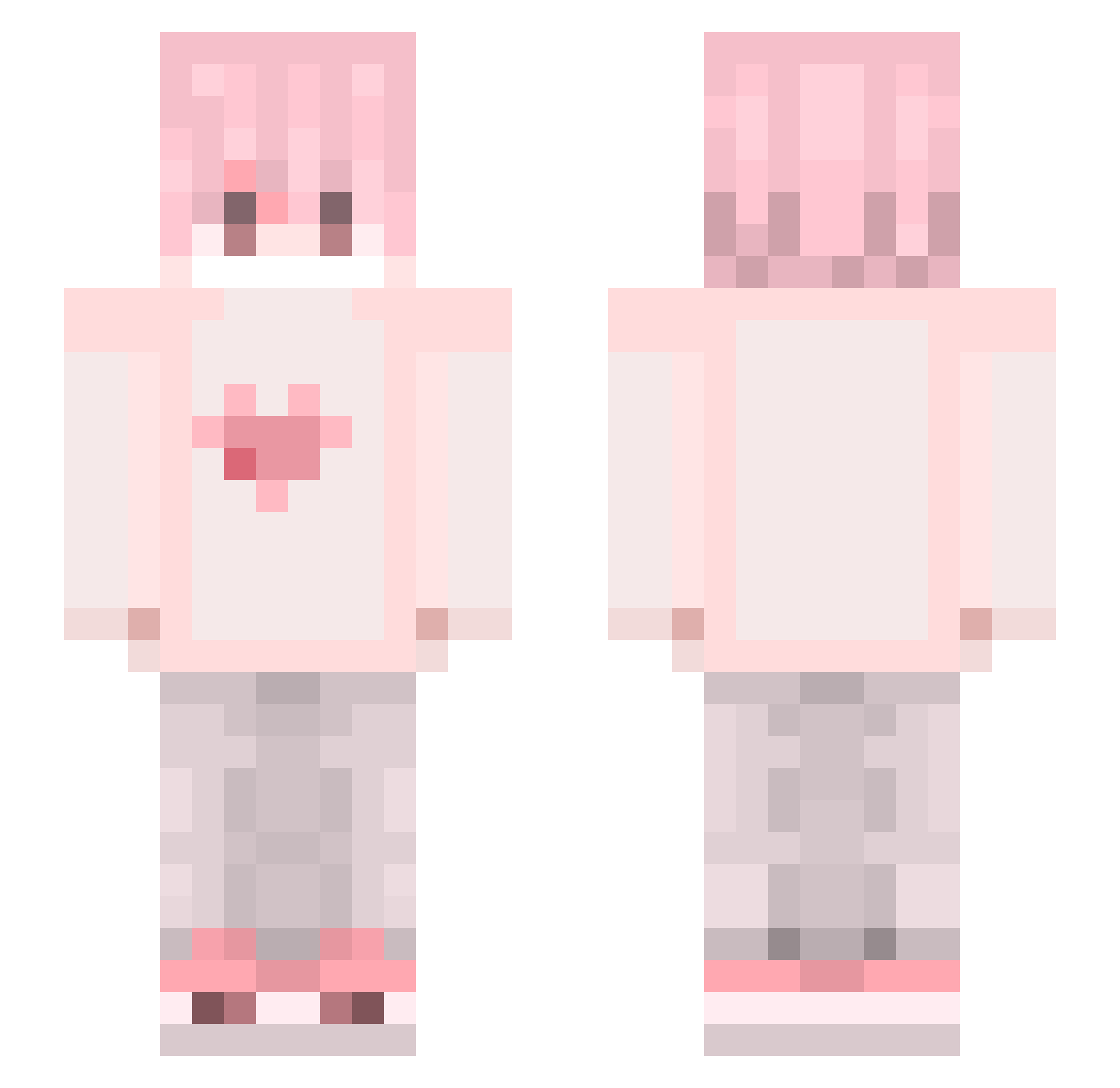 NiKyArJa Minecraft skin, front and back view