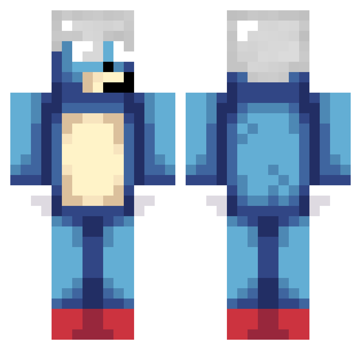 Sm0ofy Minecraft skin, front and back view