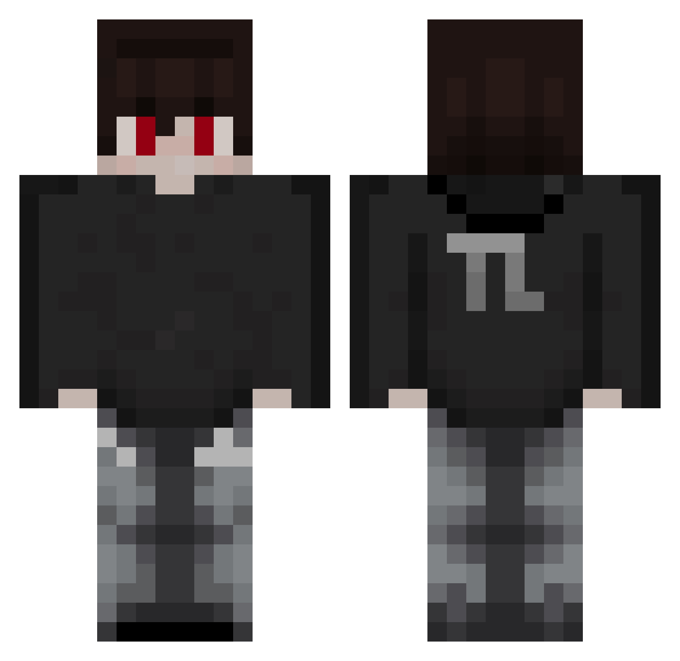 TopLuky Minecraft skin, front and back view