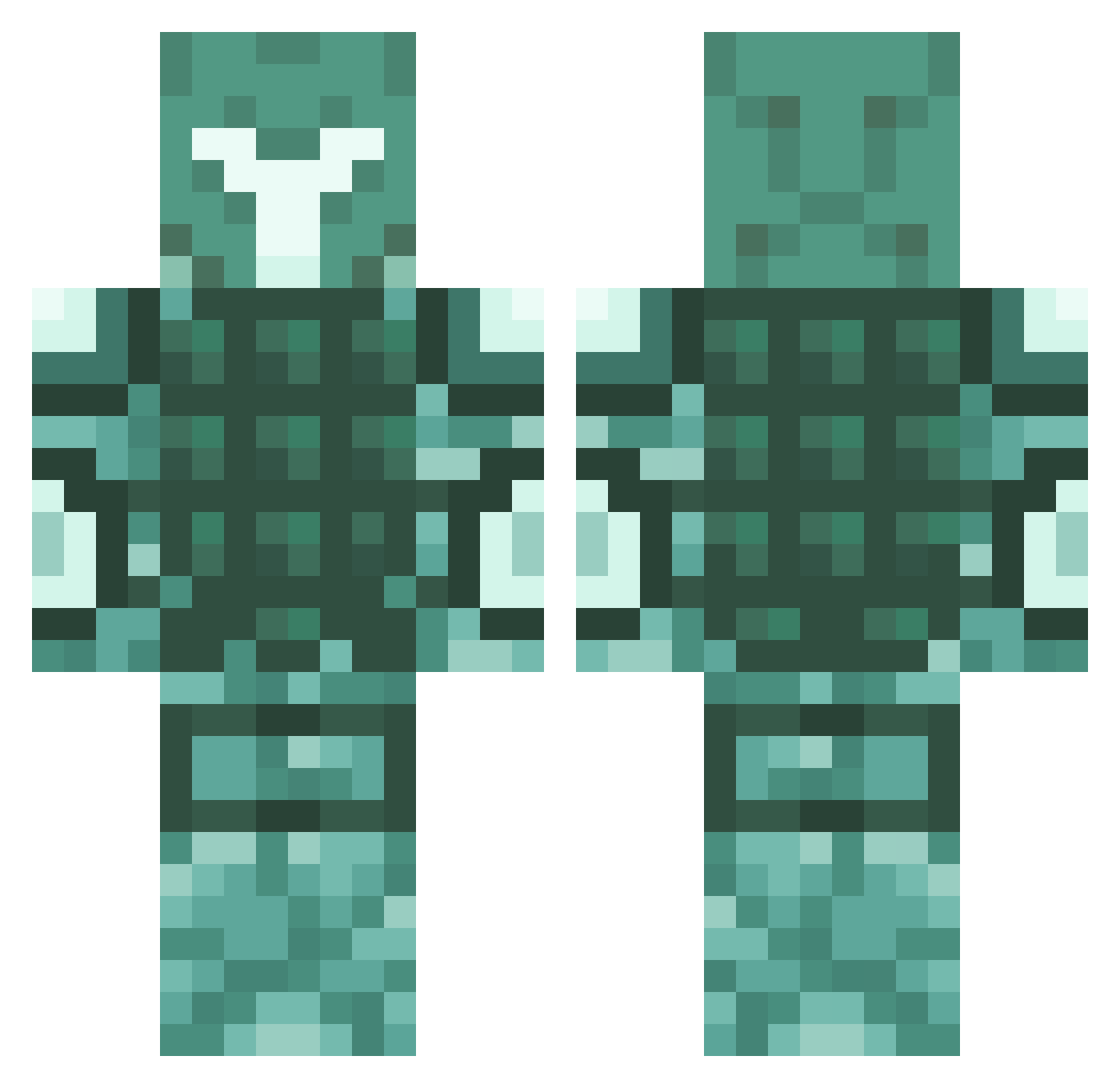 sharpness_V Minecraft skin, front and back view
