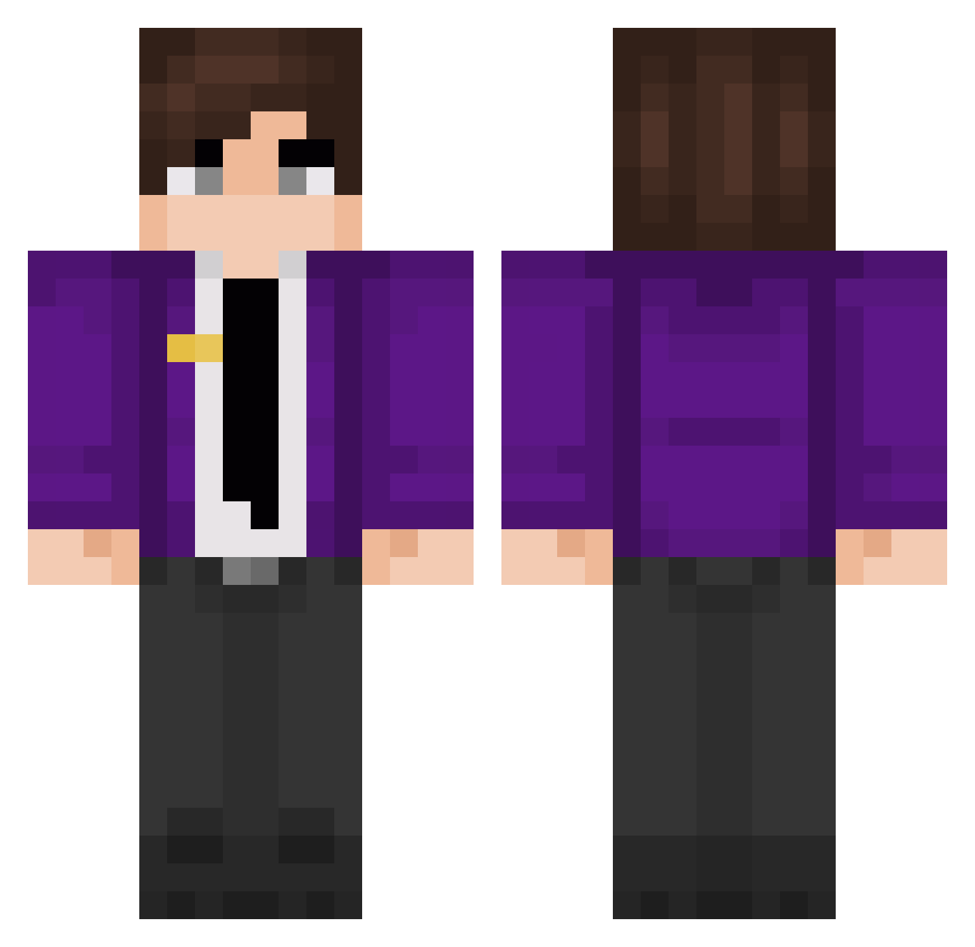 LoLoBear0829 Minecraft skin, front and back view
