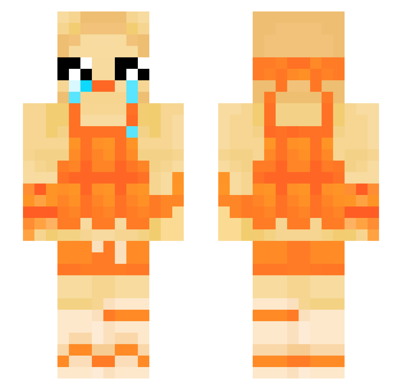silversped Minecraft skin, front and back view