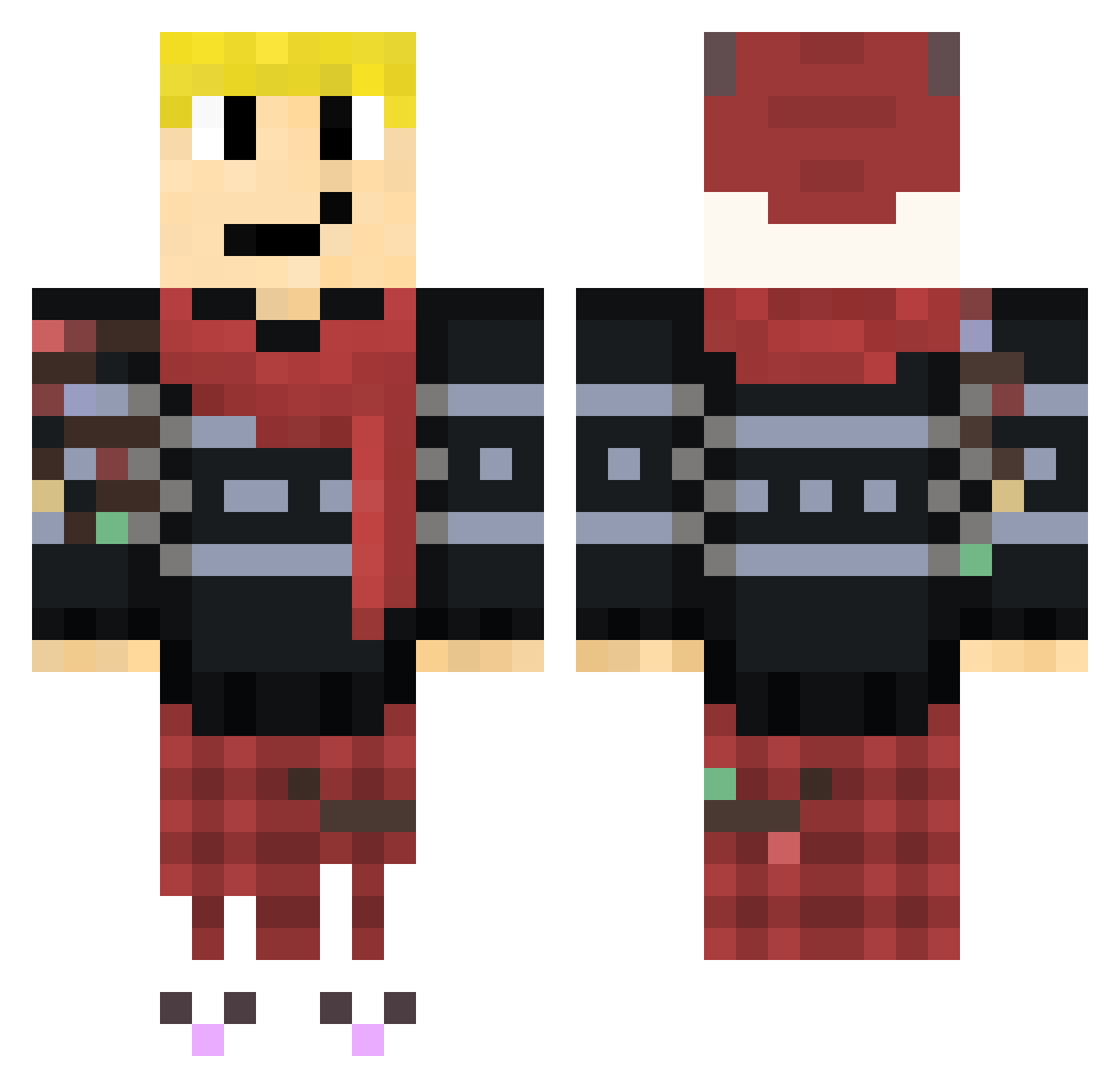 yamasy Minecraft skin, front and back view