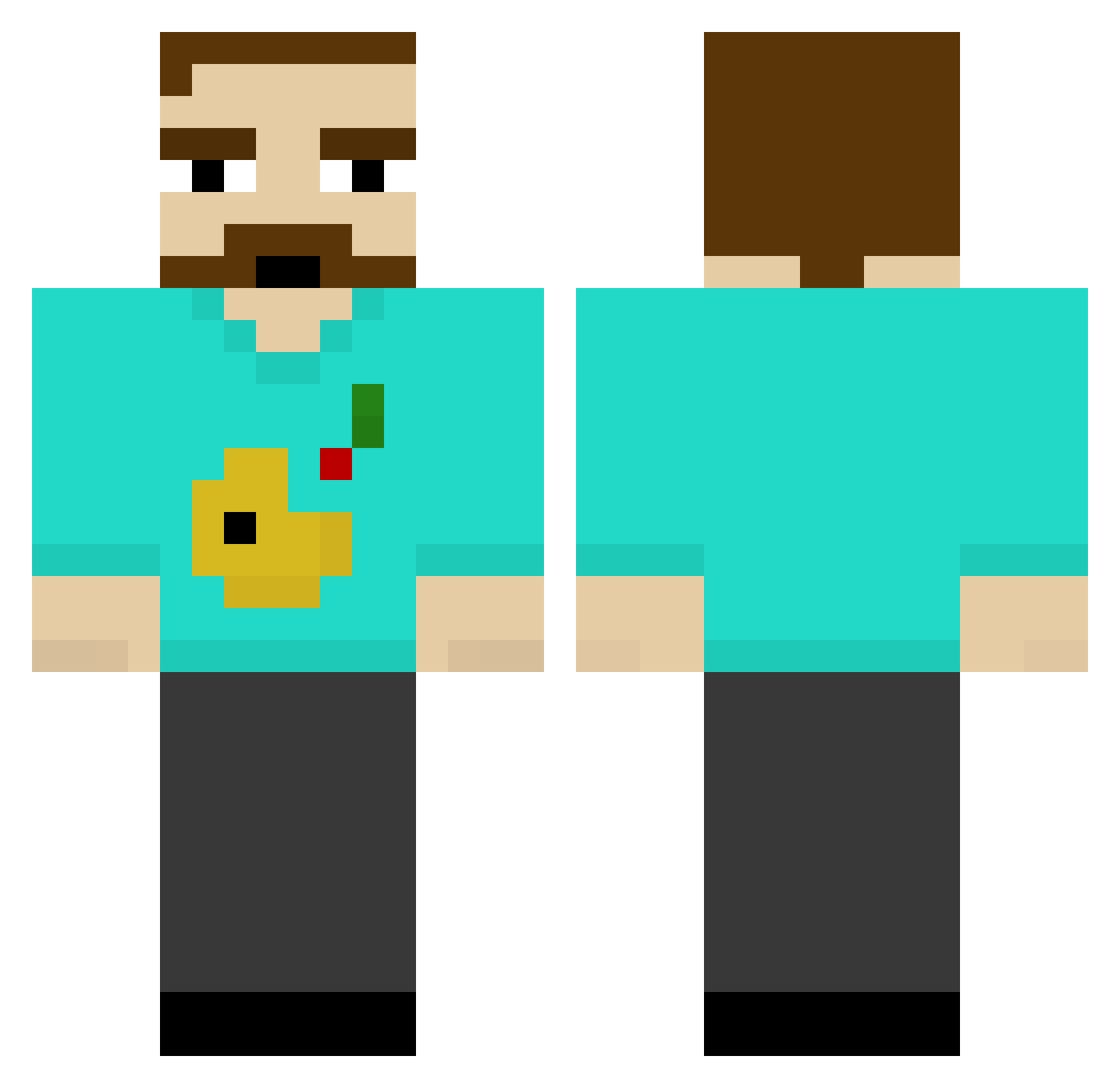 BigSnus69 Minecraft skin, front and back view