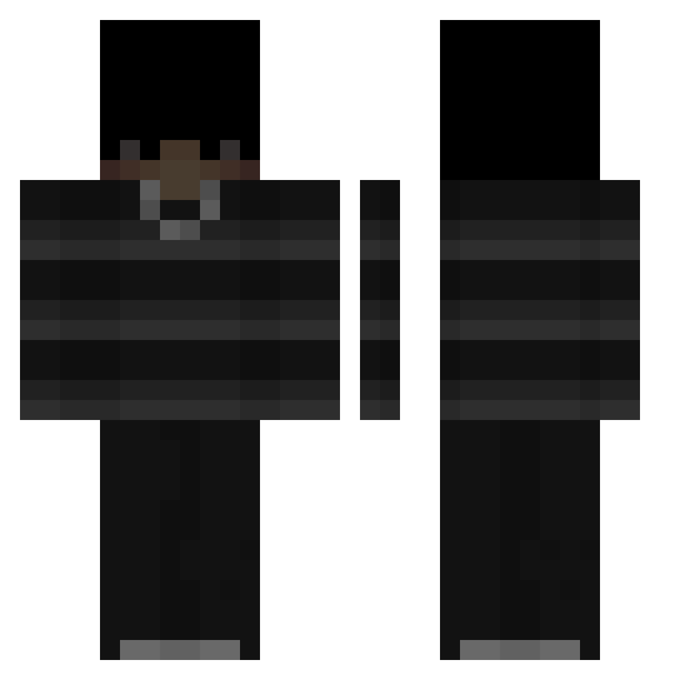 ScaryBacon Minecraft skin, front and back view