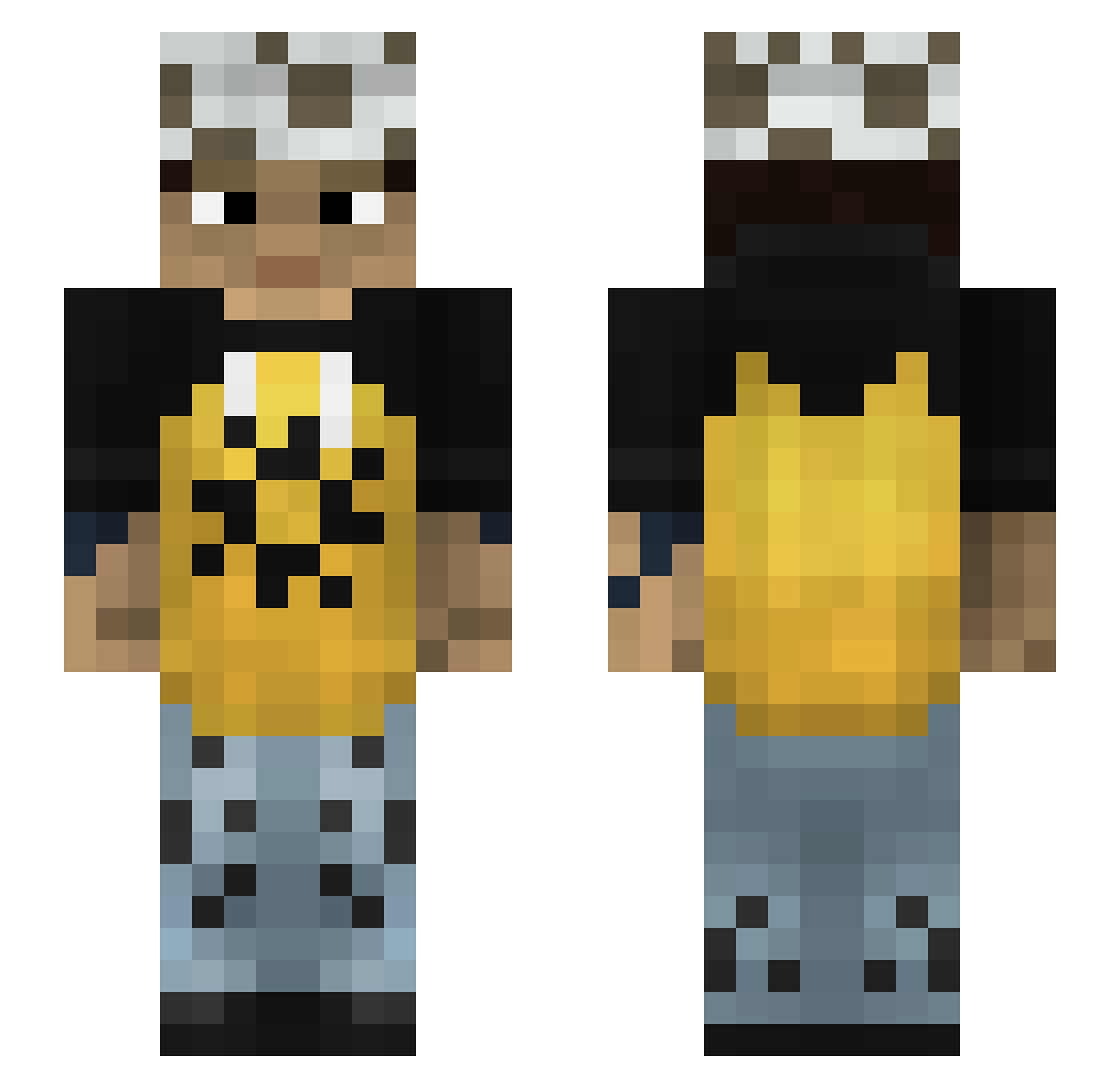 Roundabout Minecraft skin, front and back view