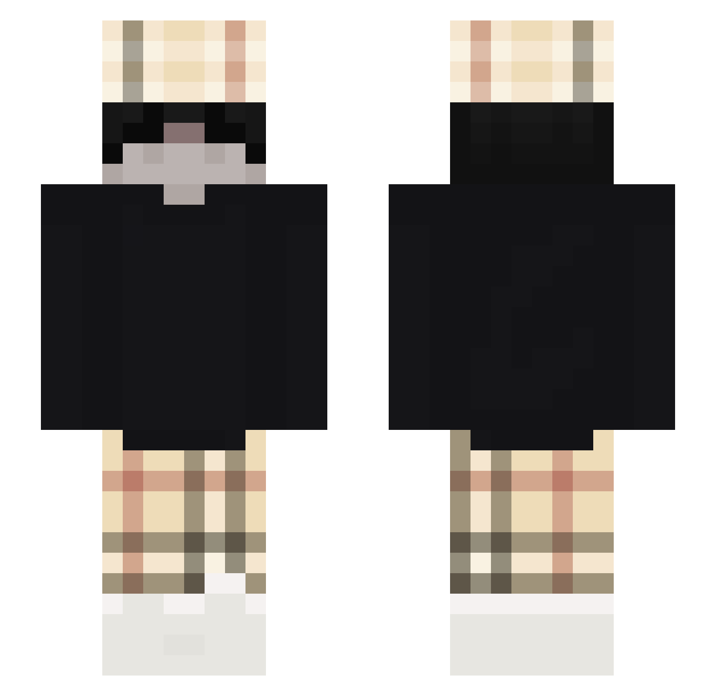 Powfee Minecraft skin, front and back view