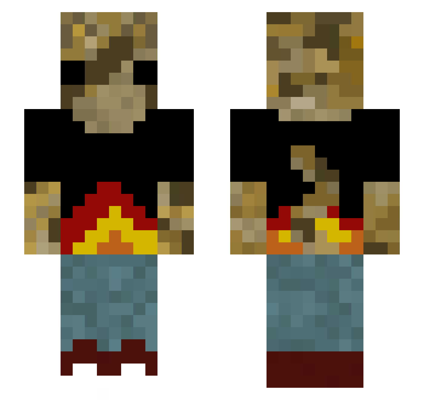 Mamih213 Minecraft skin, front and back view