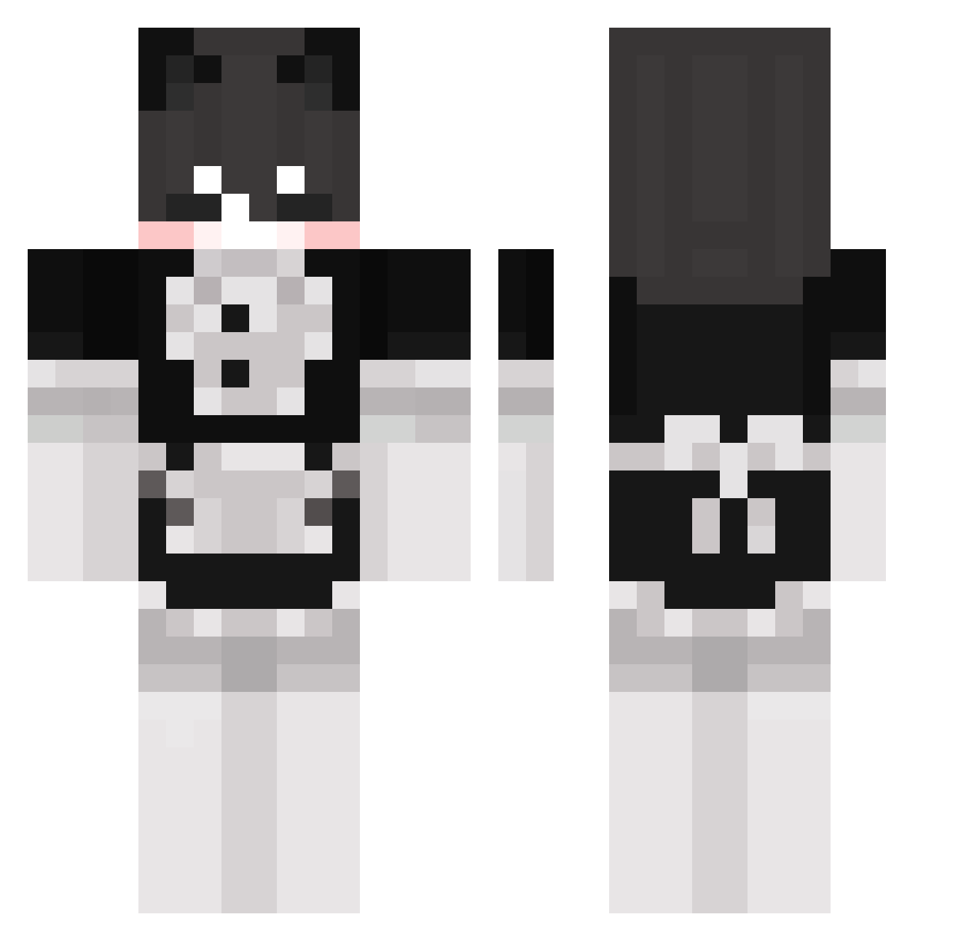 124q Minecraft skin, front and back view