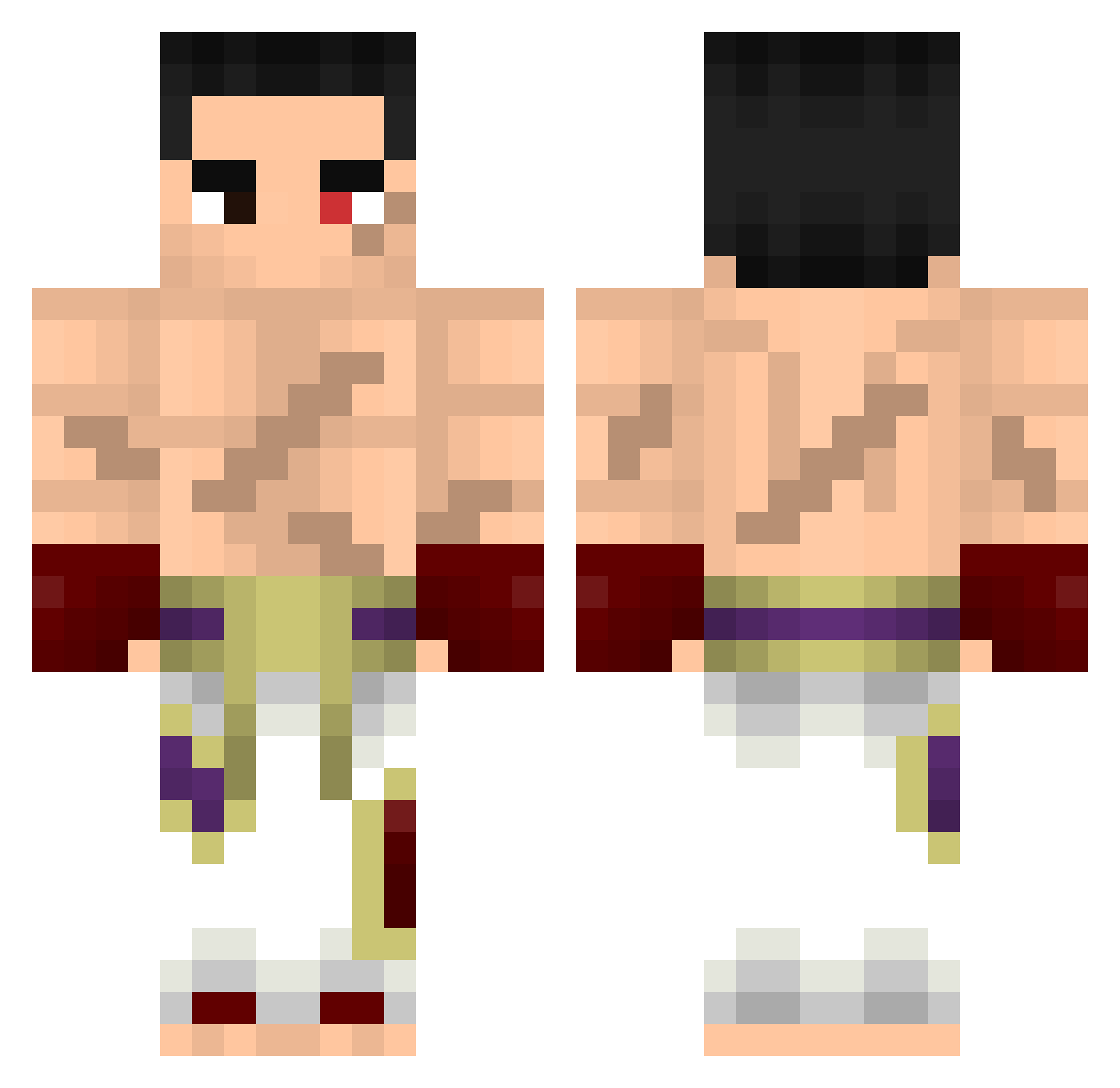 s1mmon Minecraft skin, front and back view