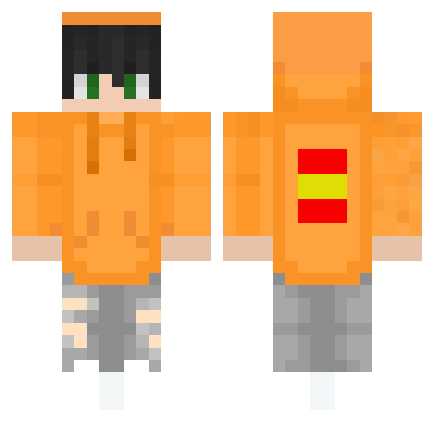 RAULCXGAME Minecraft skin, front and back view