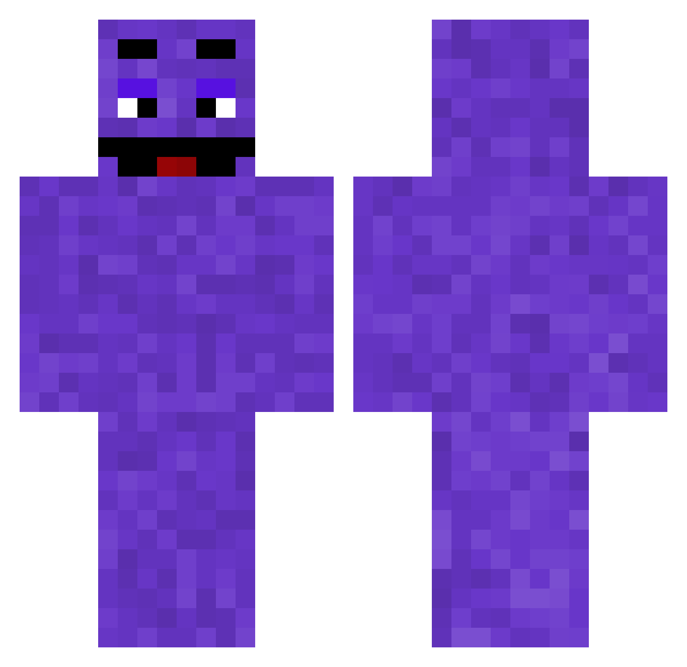 InderSlave Minecraft skin, front and back view