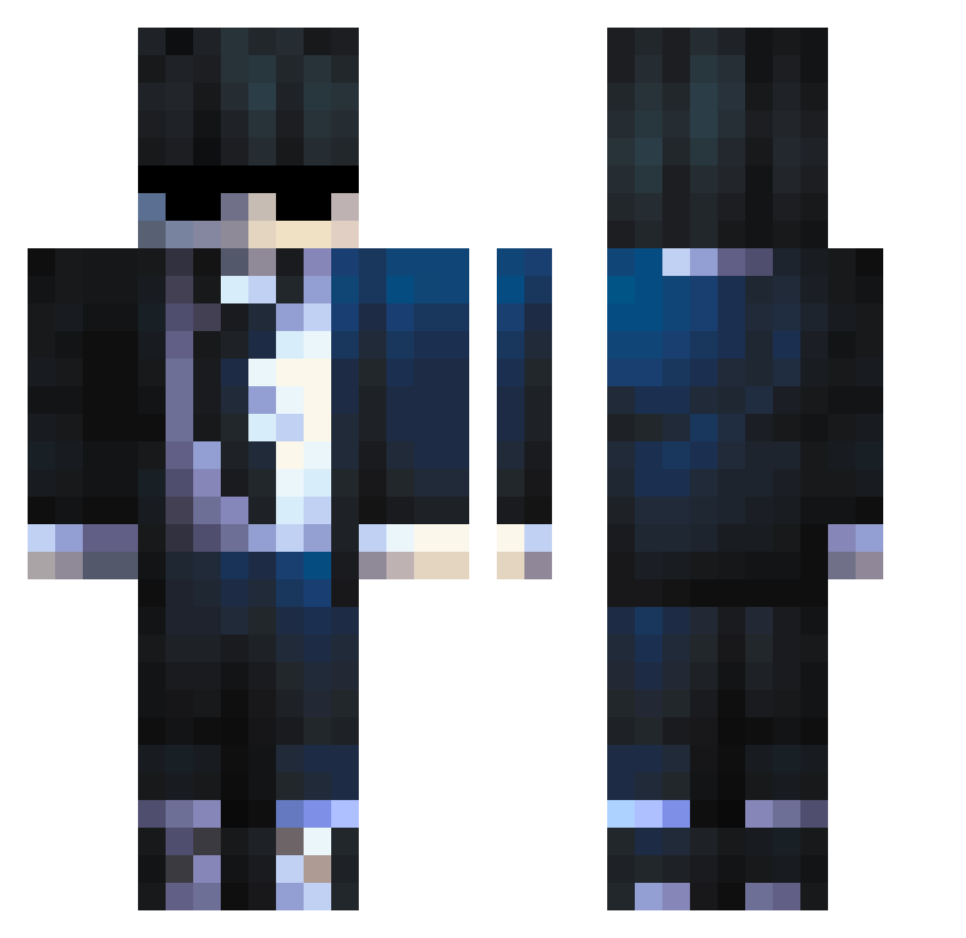 AlanXY Minecraft skin, front and back view