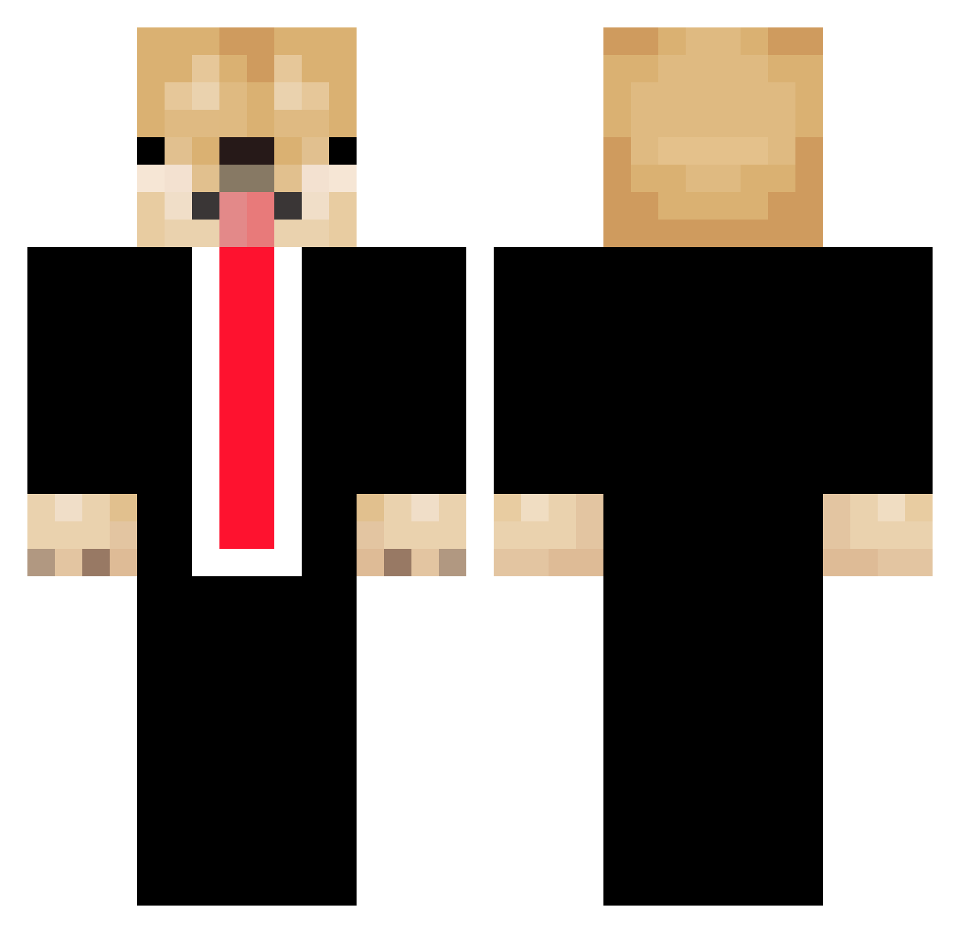 feetarehothands Minecraft skin, front and back view