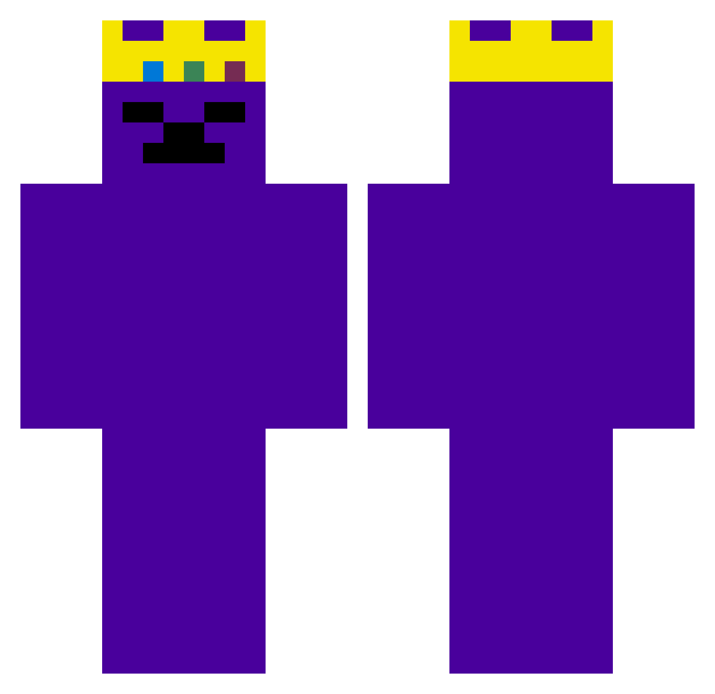 judelo Minecraft skin, front and back view