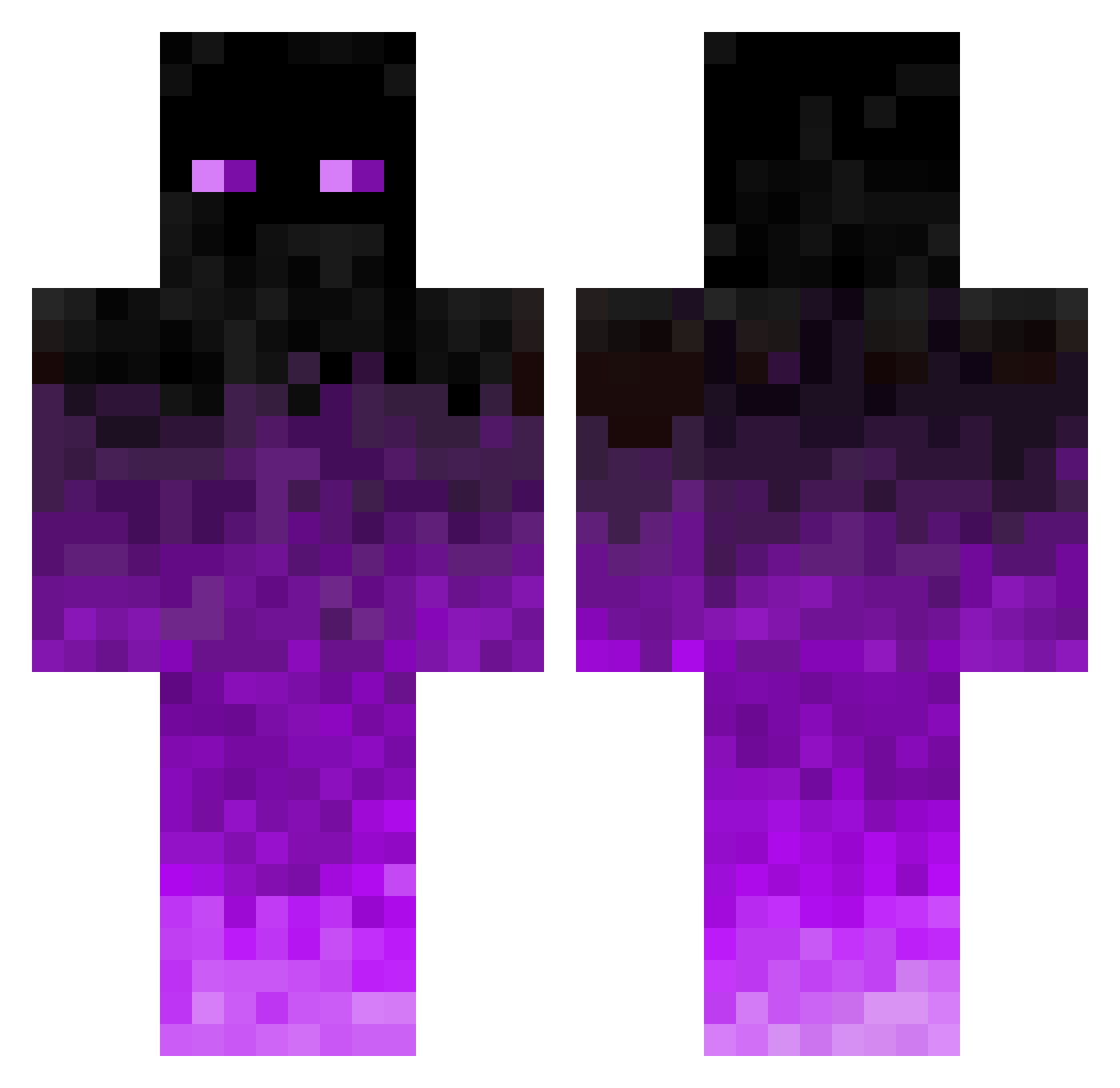 SleepyXz Minecraft skin, front and back view