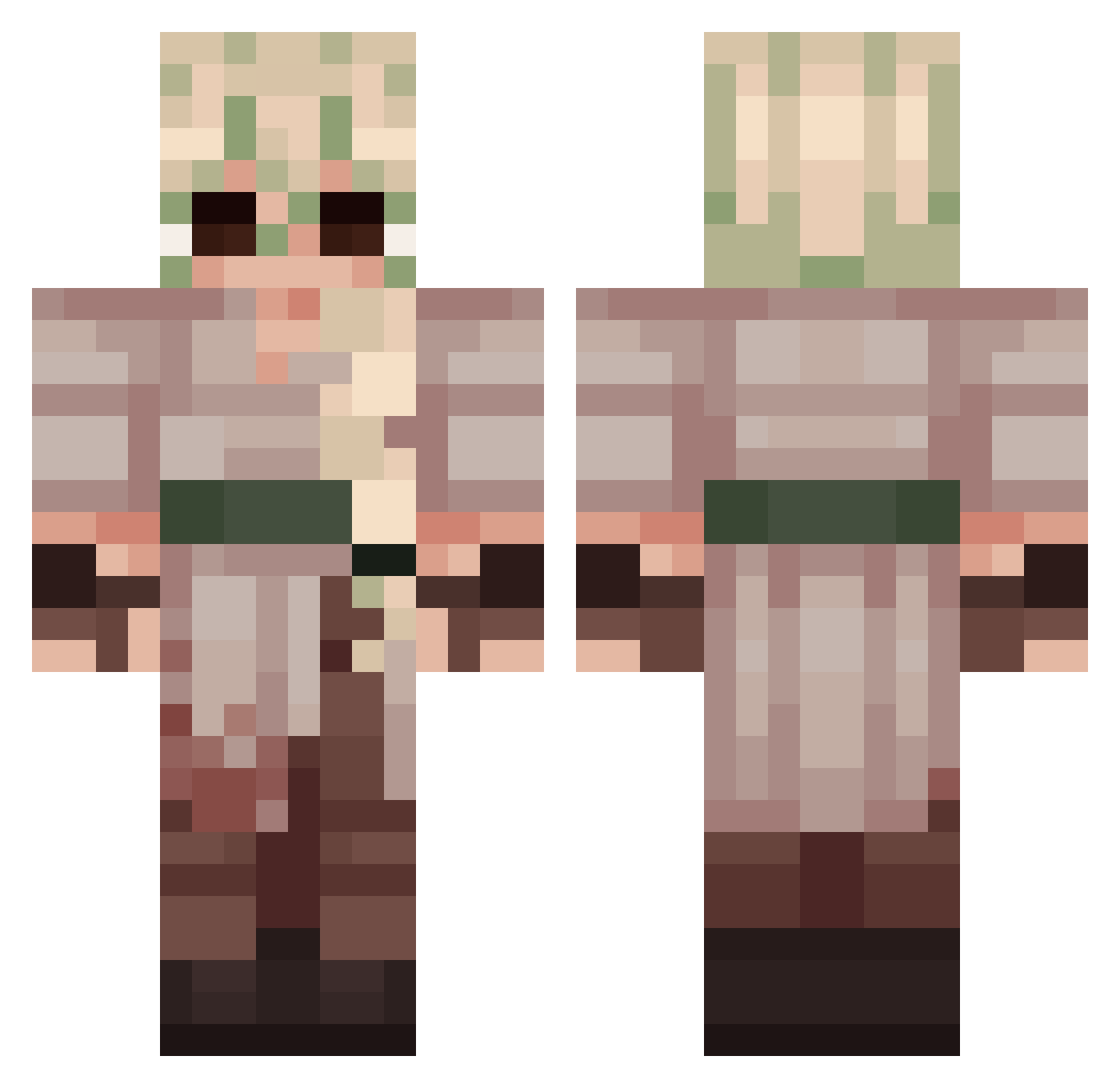 tthetinkerer Minecraft skin, front and back view