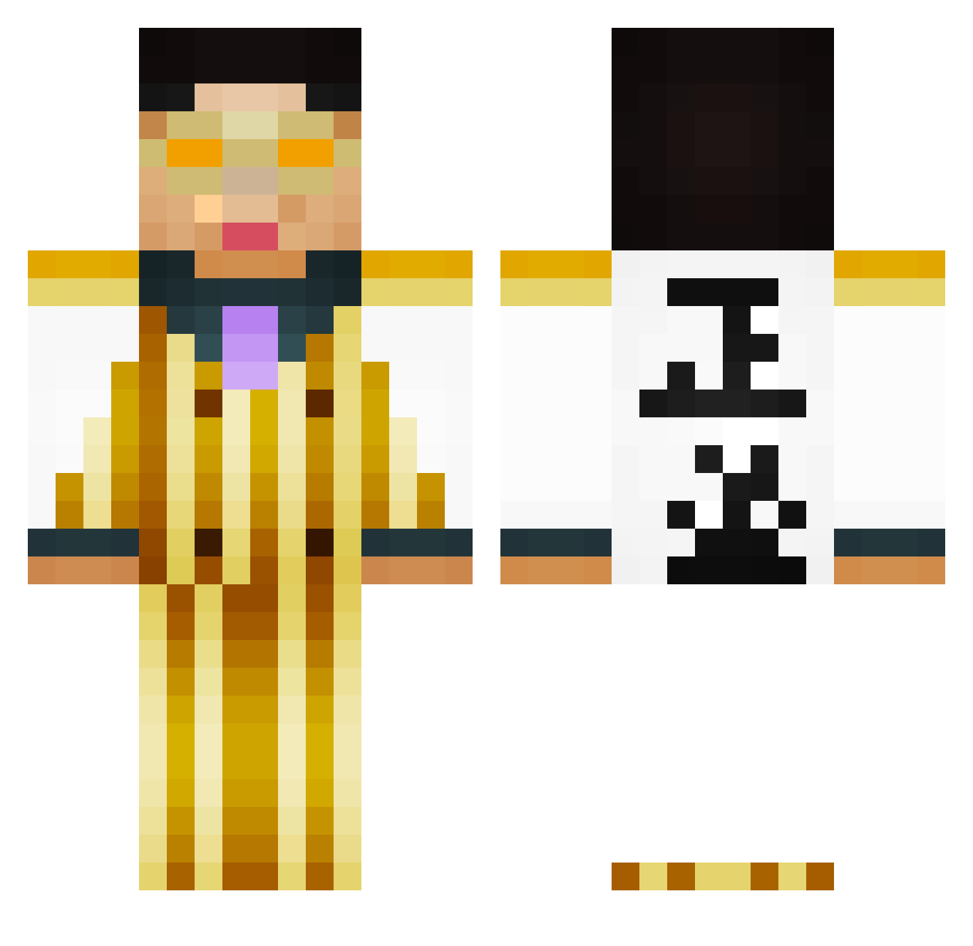 Baofion Minecraft skin, front and back view