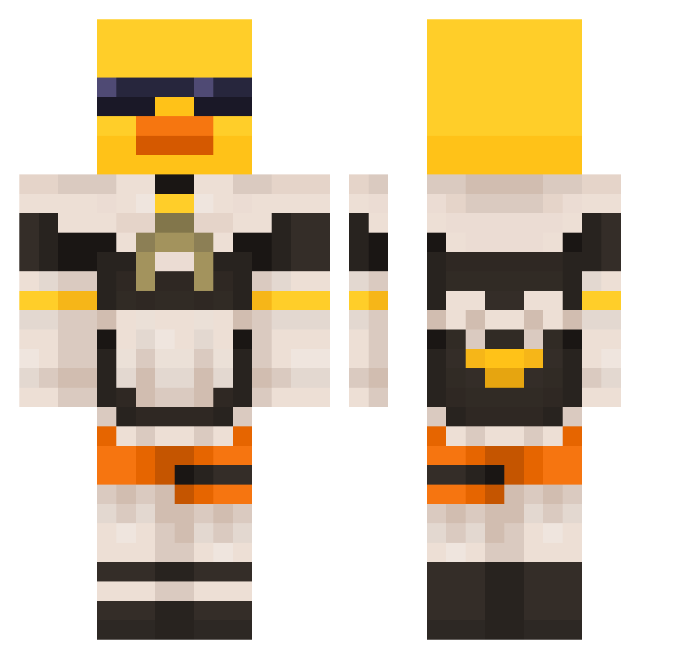 soggynoot Minecraft skin, front and back view