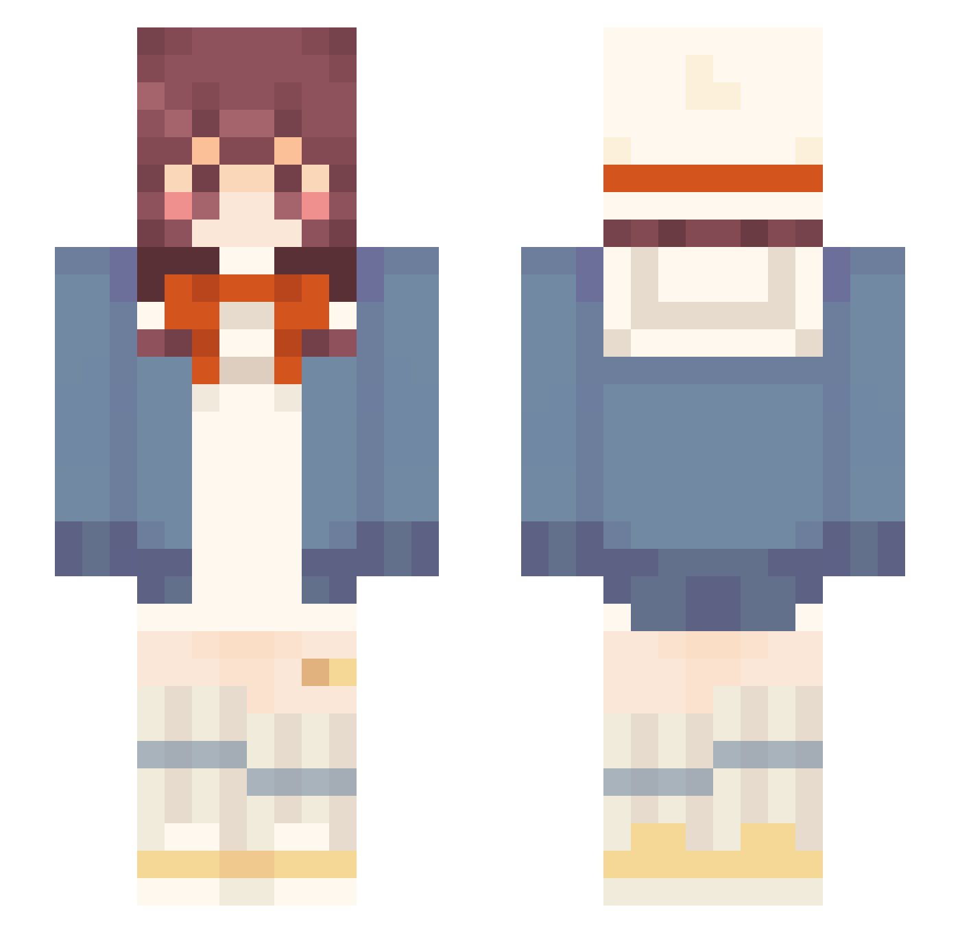 mimzy Minecraft skin, front and back view