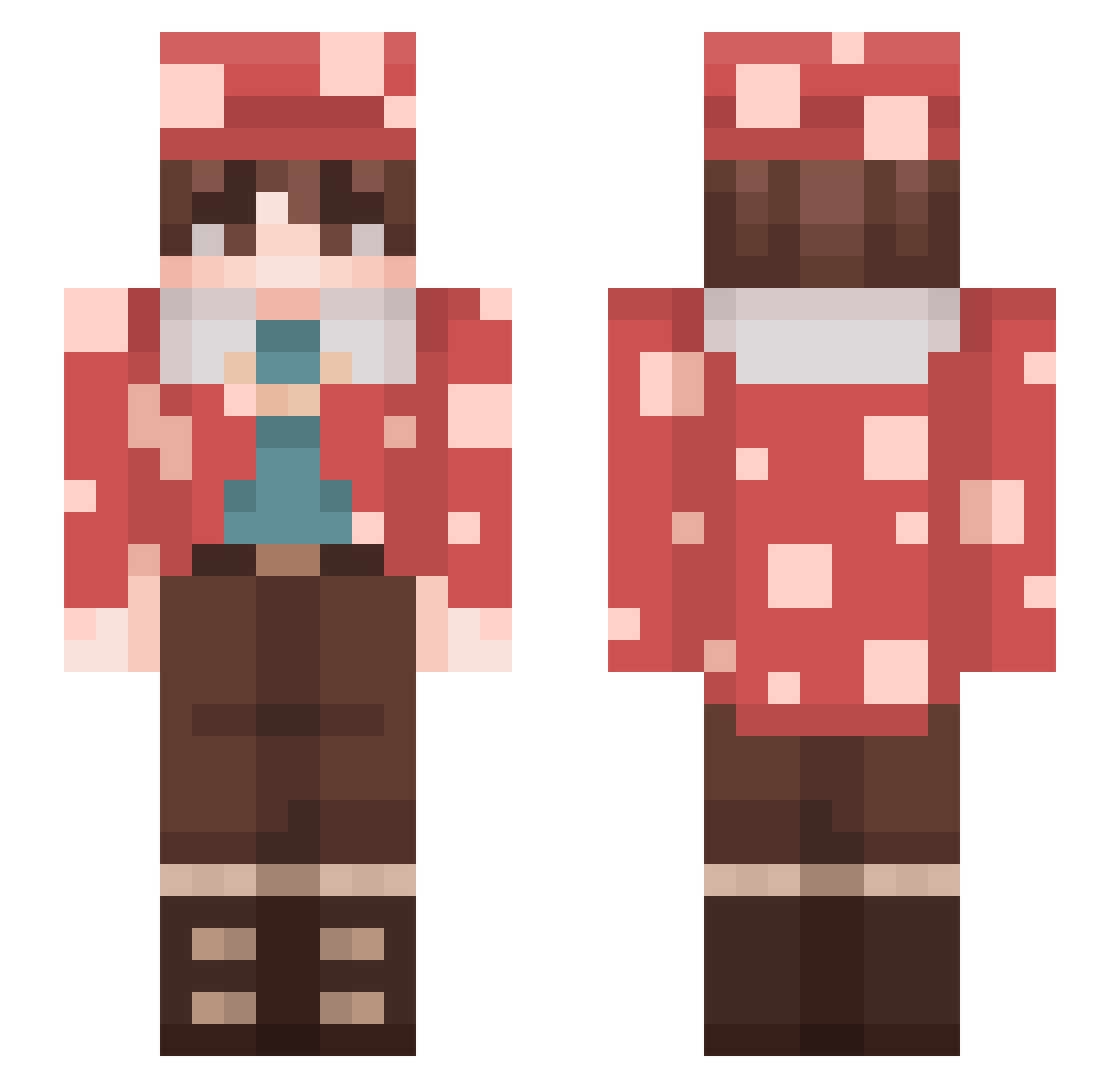 shaetism Minecraft skin, front and back view