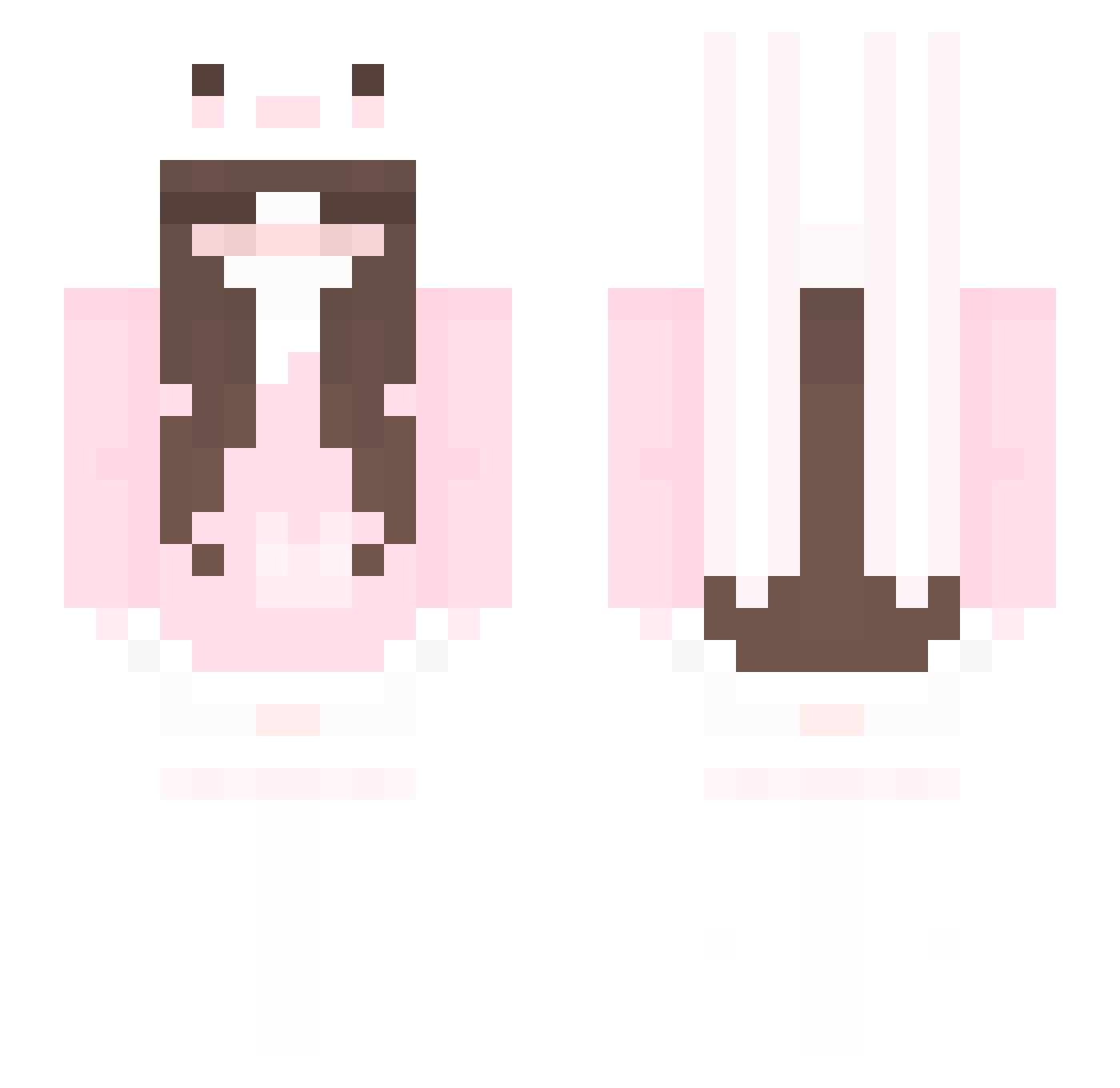 Dixxia Minecraft skin, front and back view