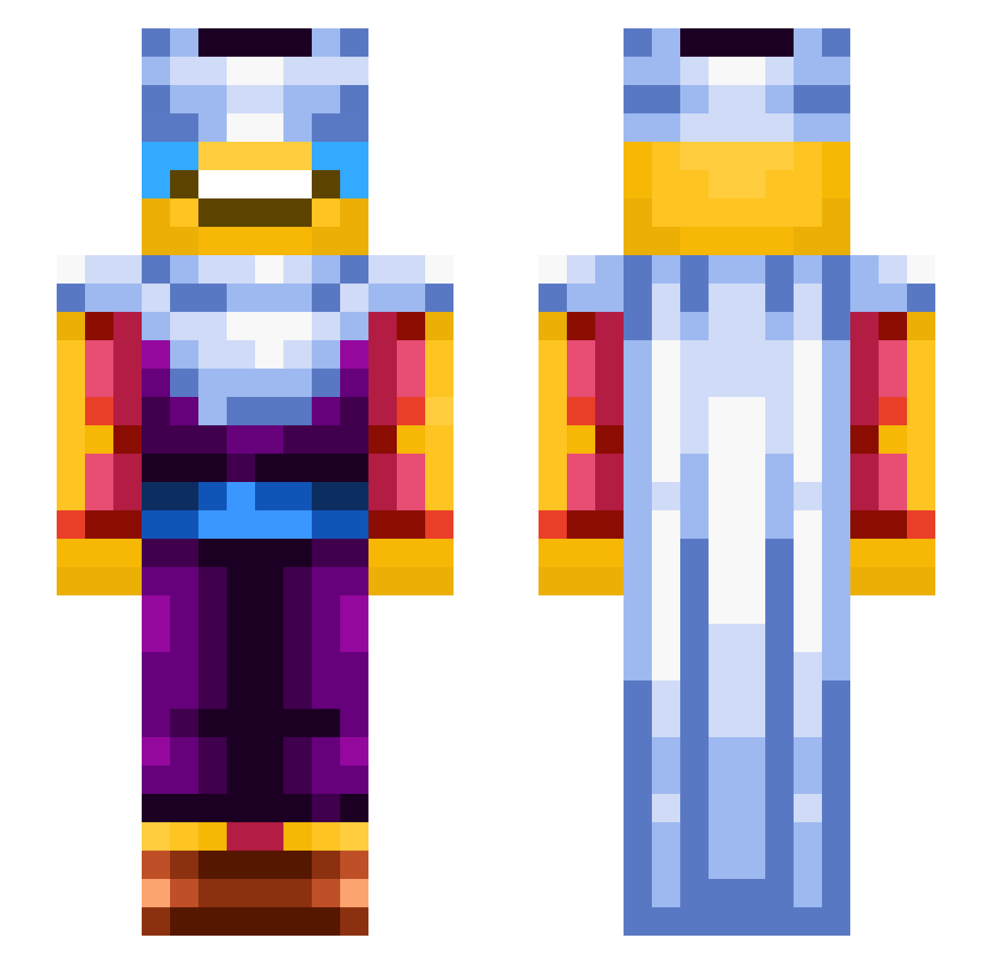 1stOfHisName Minecraft skin, front and back view