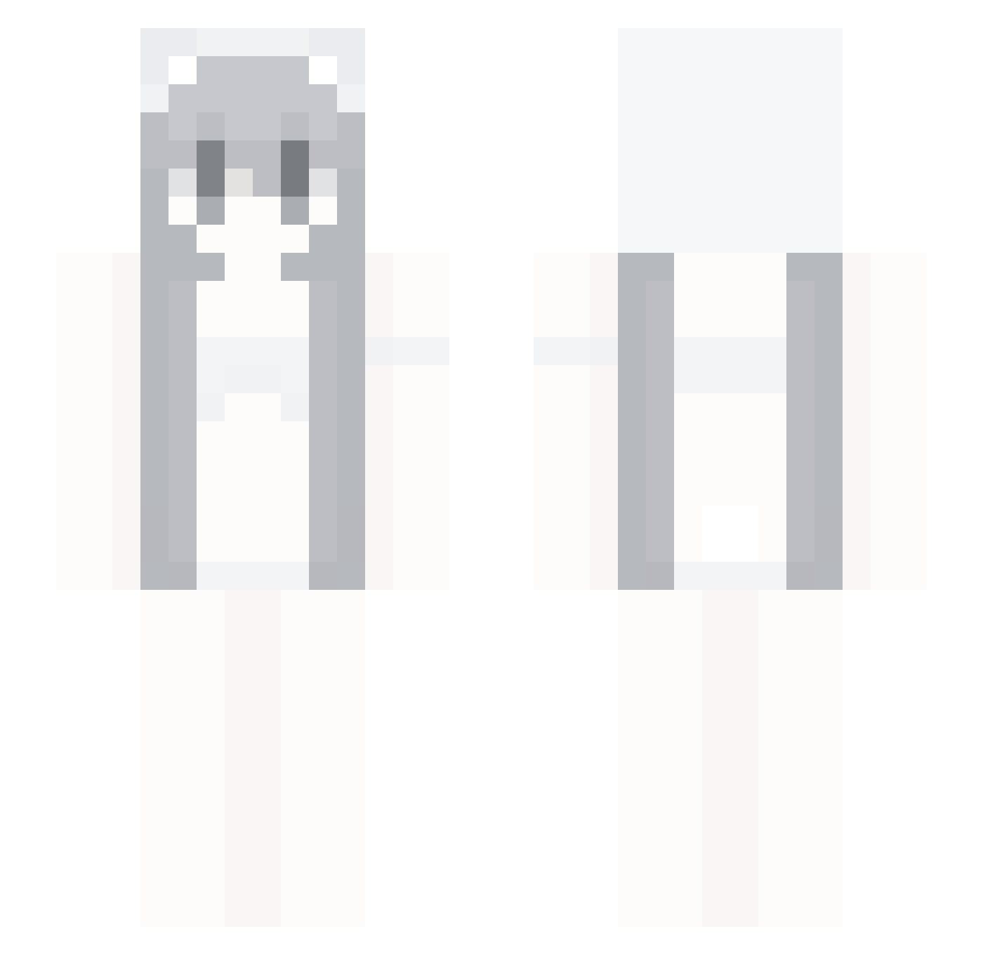 Elkorr Minecraft skin, front and back view