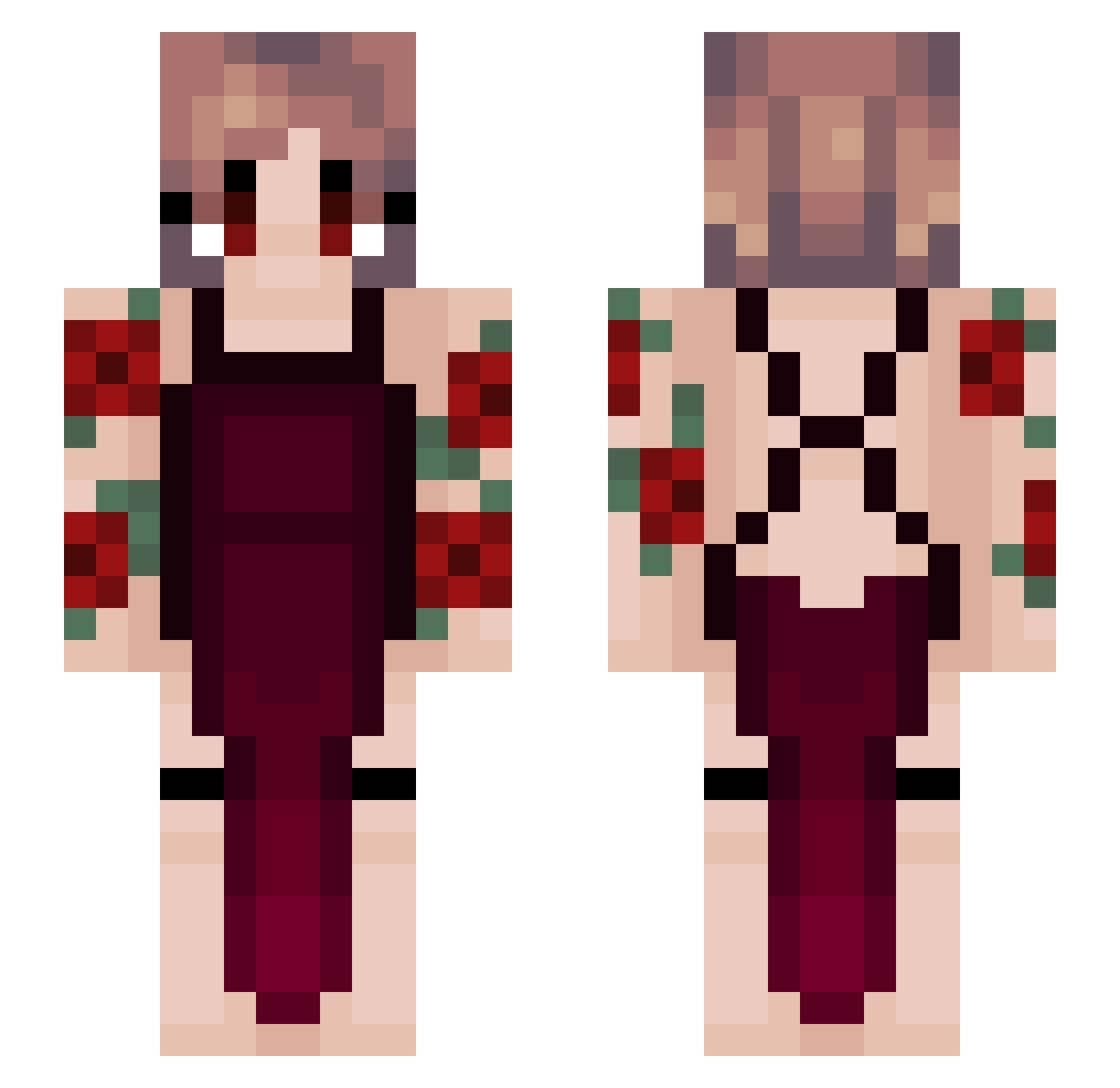 Shizuki666 Minecraft skin, front and back view