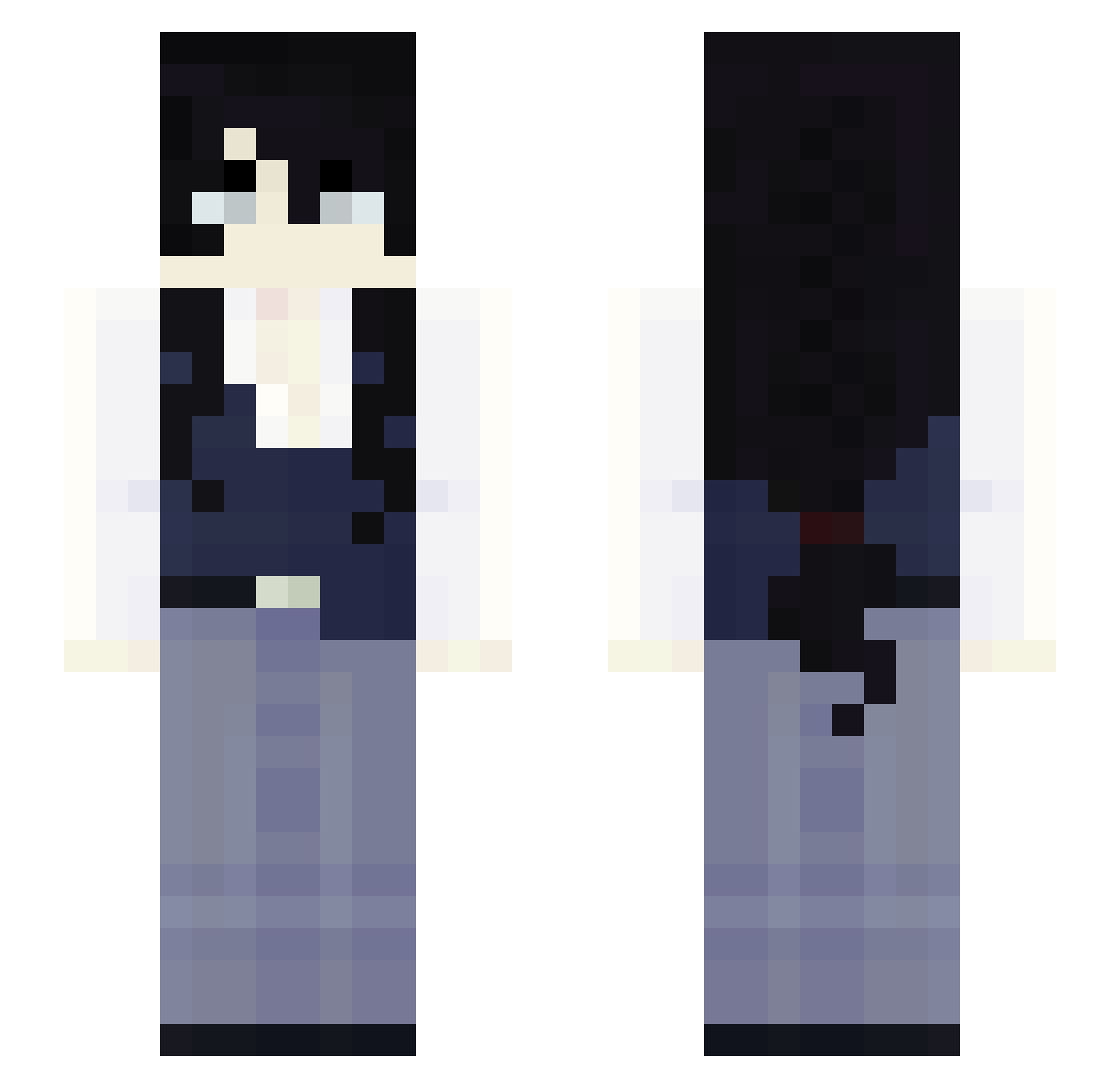 Neeryu Minecraft skin, front and back view