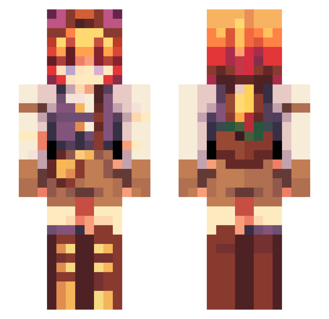ChikyMilkk Minecraft skin, front and back view