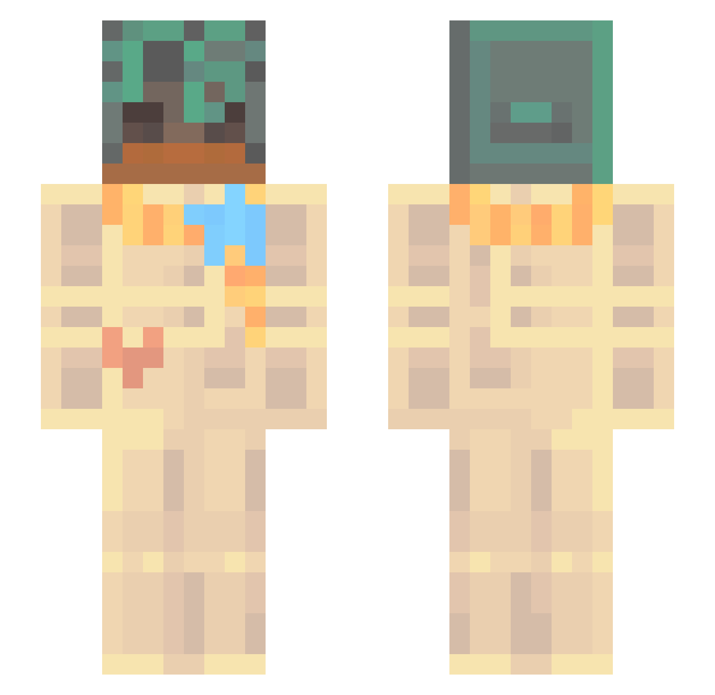 mlayi Minecraft skin, front and back view
