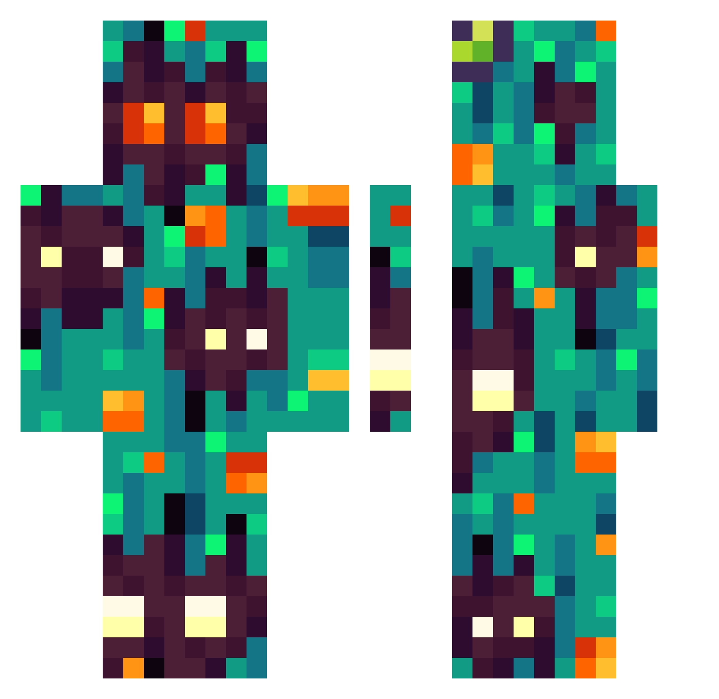 sippi321 Minecraft skin, front and back view