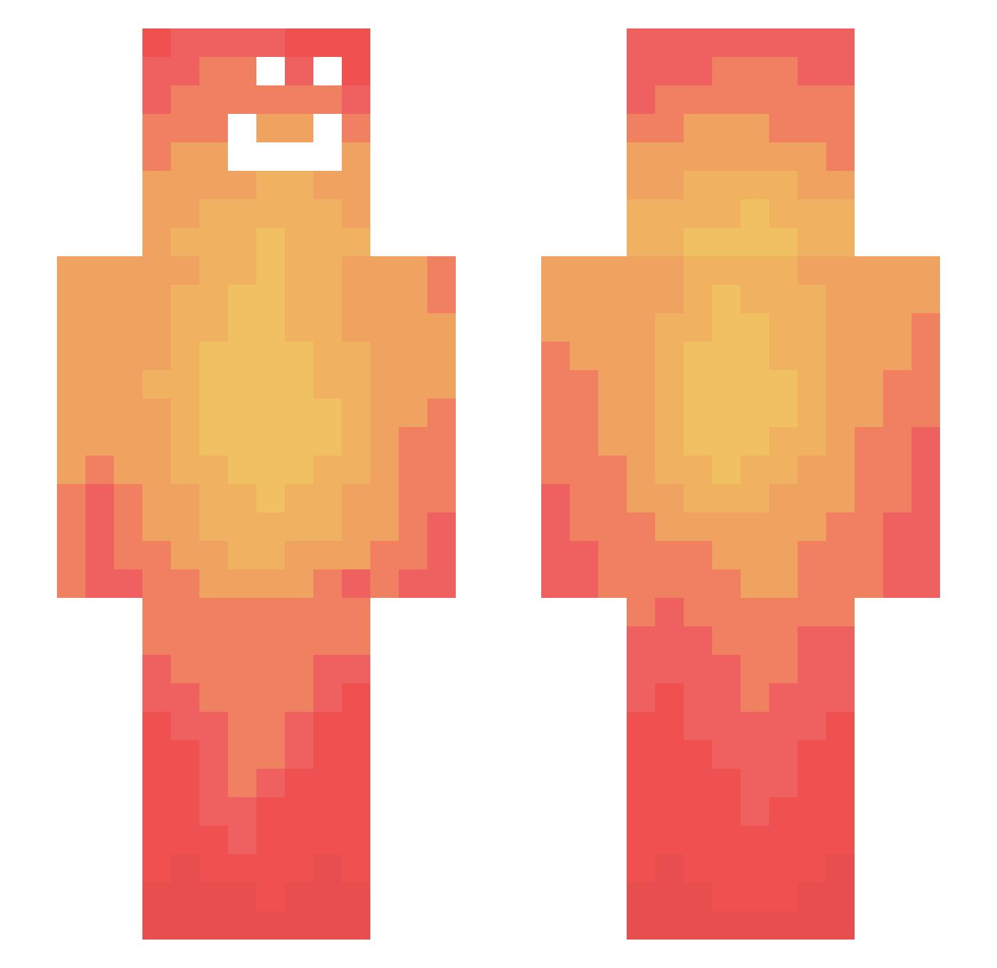 10KH Minecraft skin, front and back view
