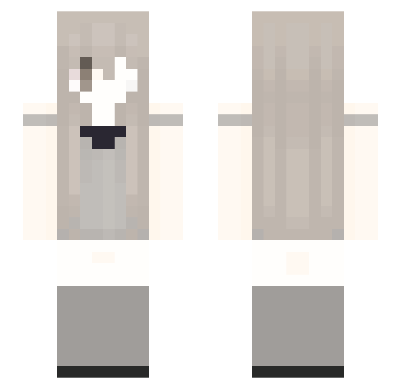 Ktary Minecraft skin, front and back view