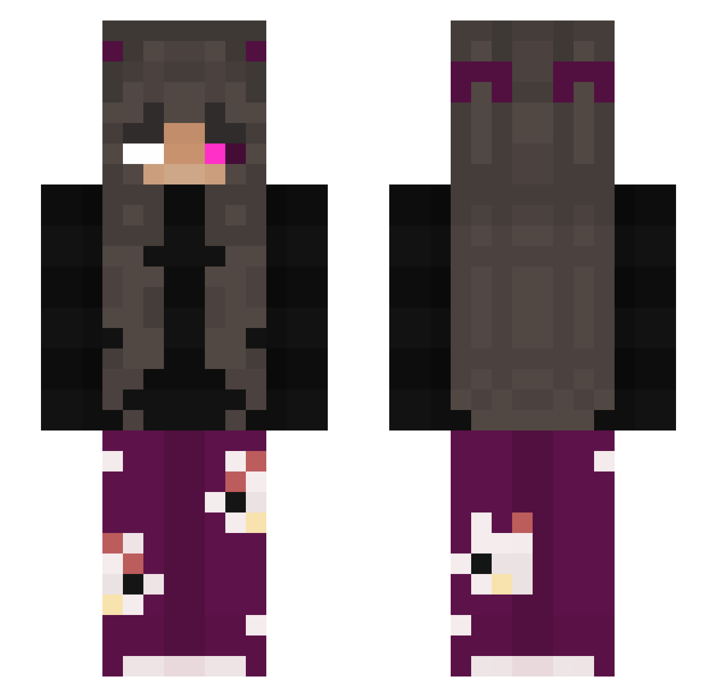 DerJust_in Minecraft skin, front and back view