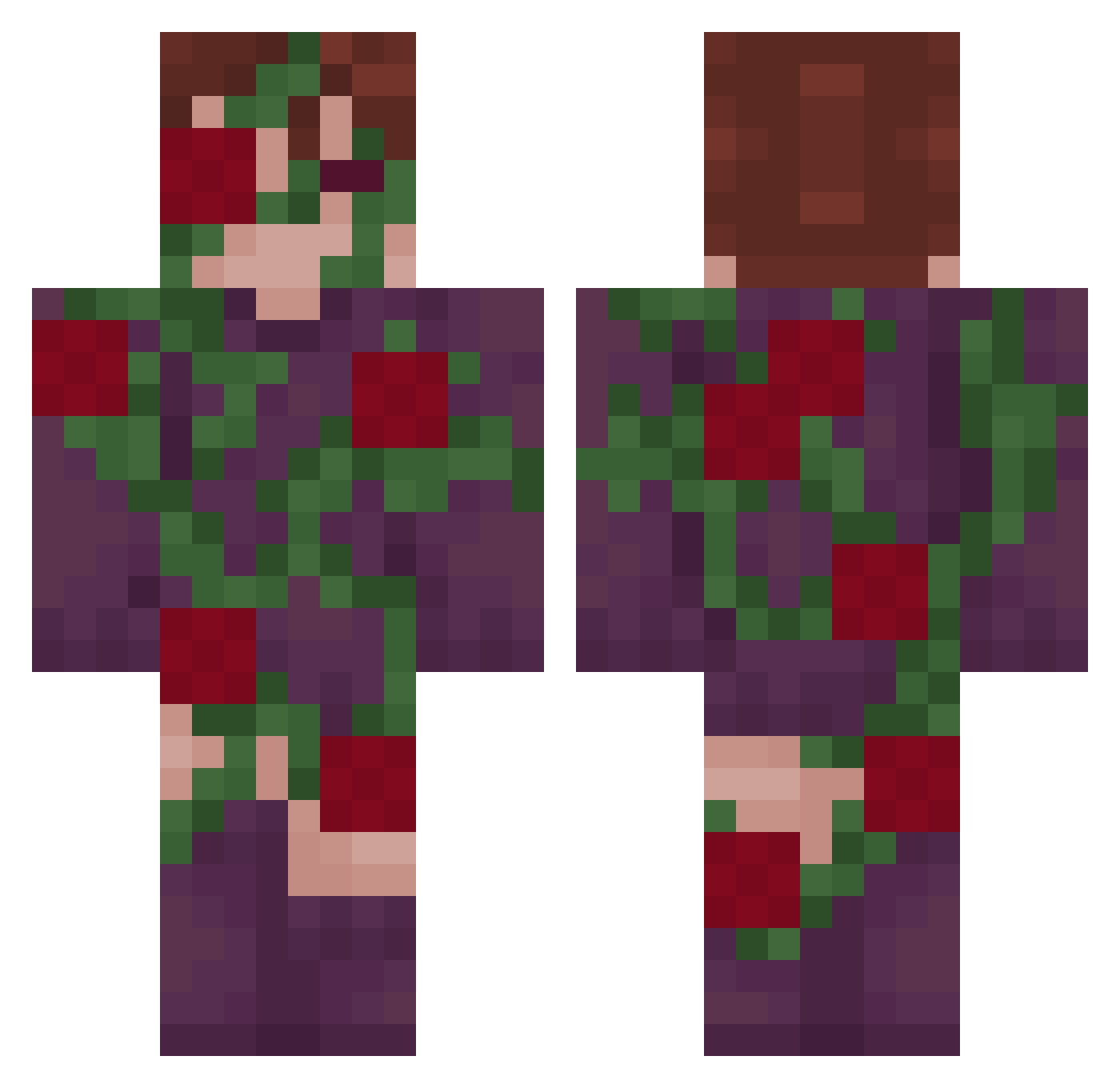 TW0BYTW0 Minecraft skin, front and back view