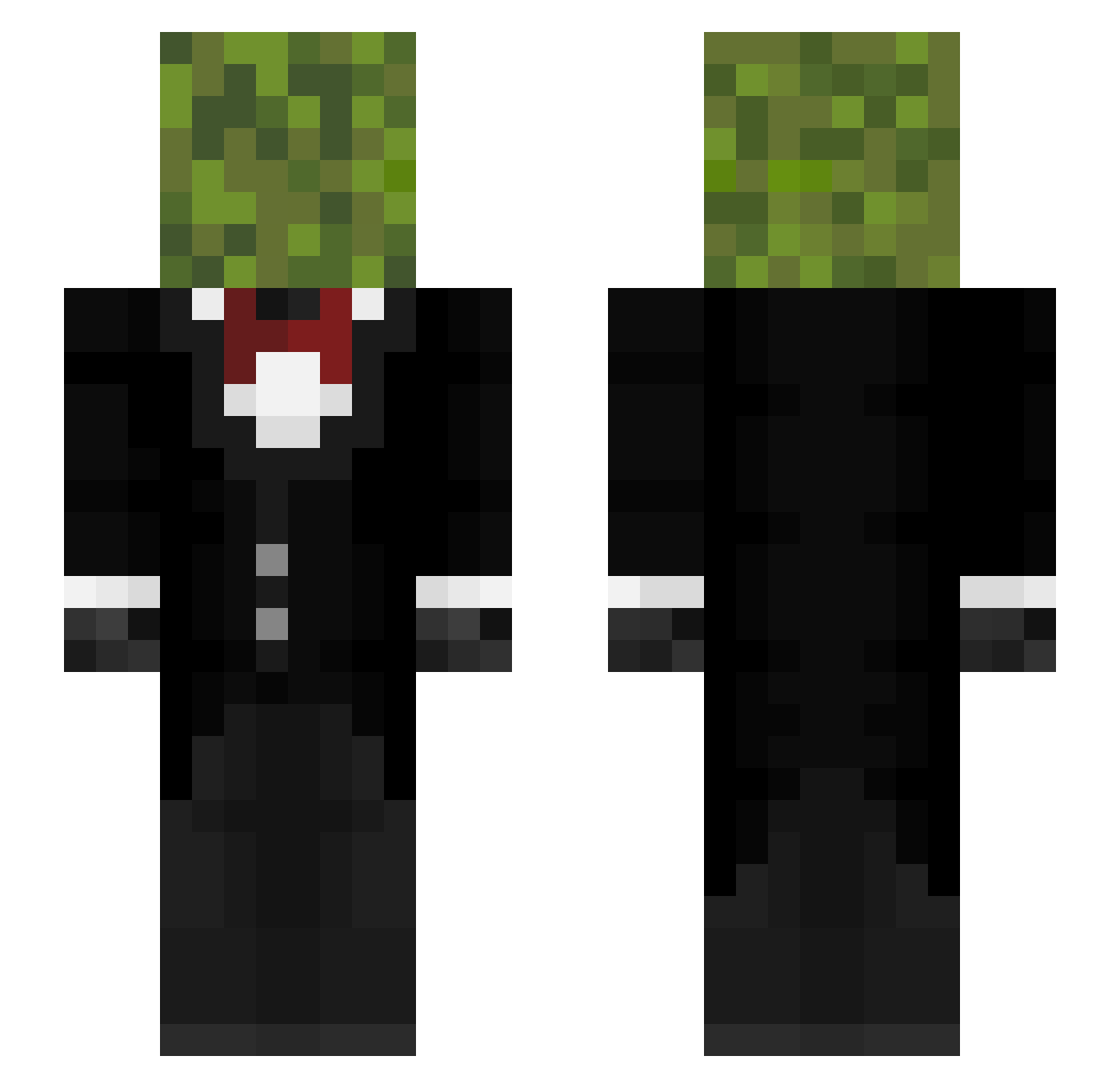 Musgoo Minecraft skin, front and back view