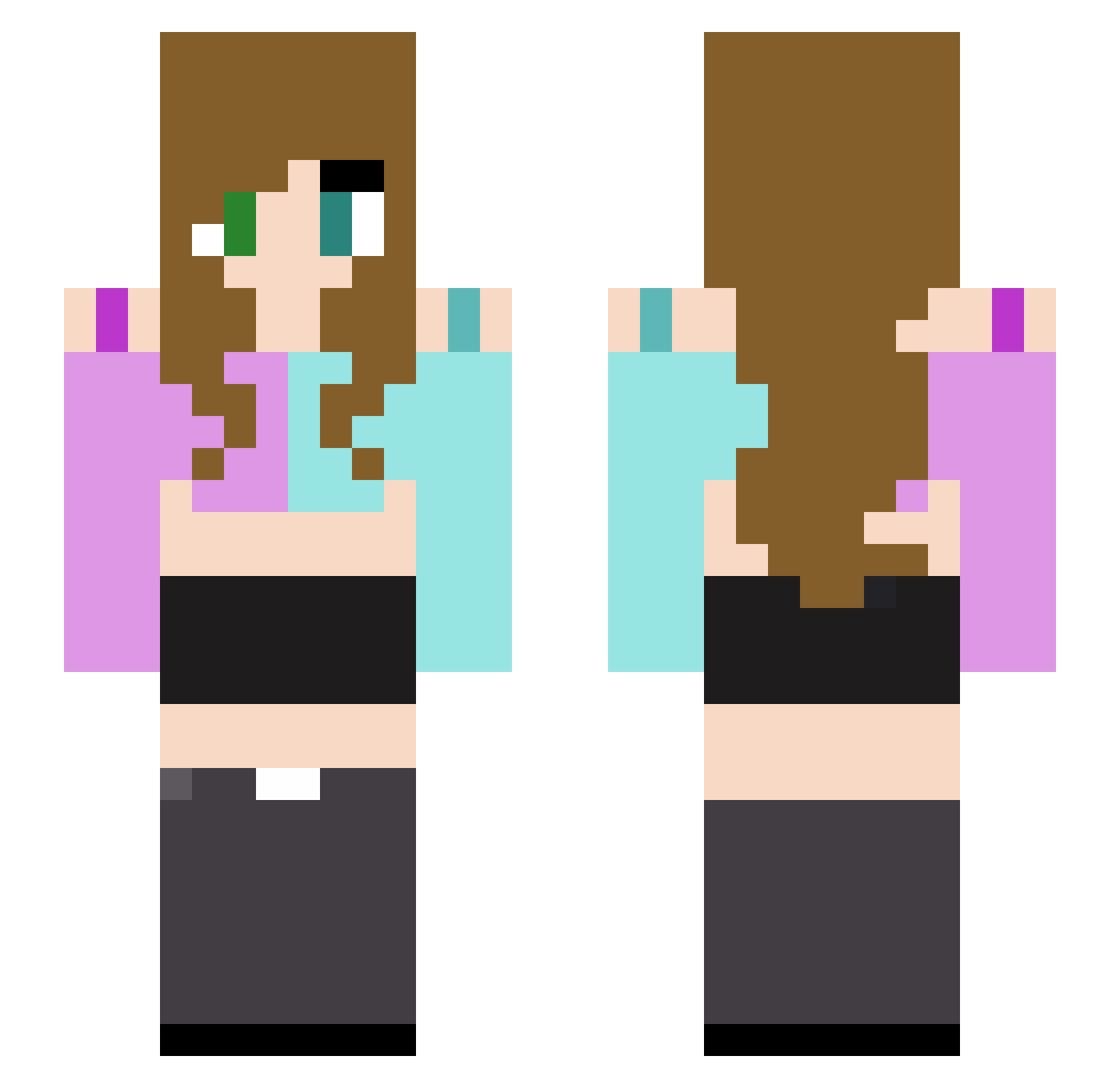 Stormwerewolf33 Minecraft skin, front and back view
