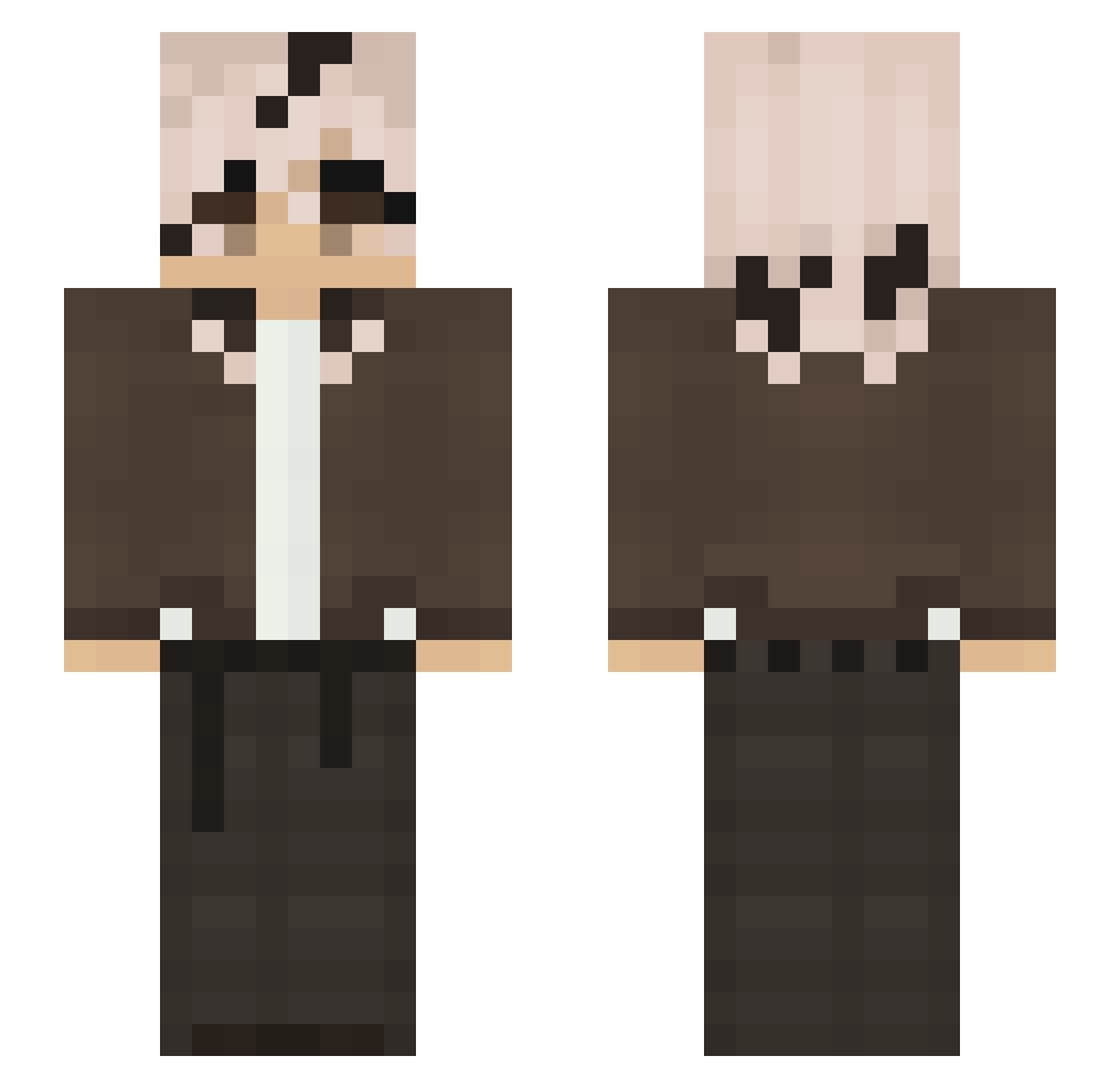 ibuprofenRP Minecraft skin, front and back view
