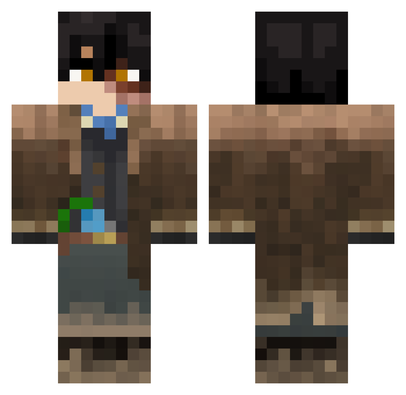 ethaneatsham Minecraft skin, front and back view