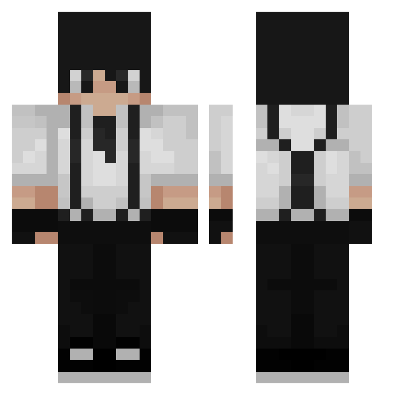 Reolass Minecraft skin, front and back view