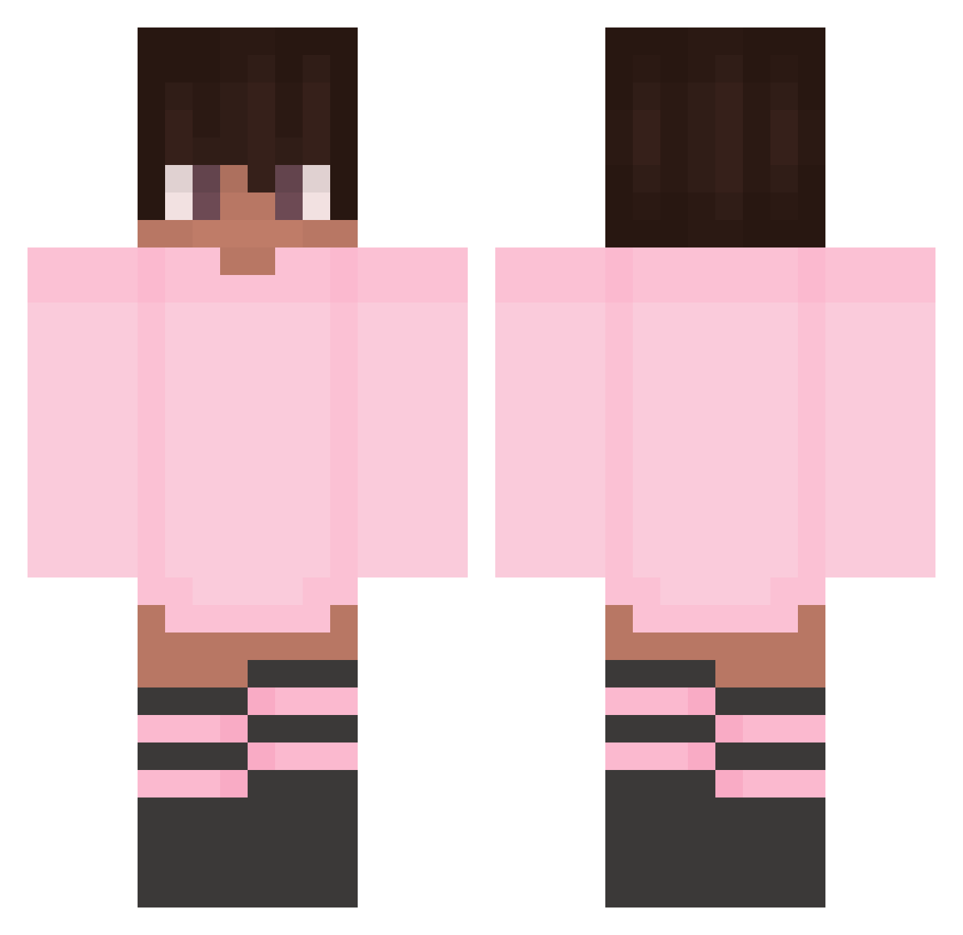 Ayatosup Minecraft skin, front and back view