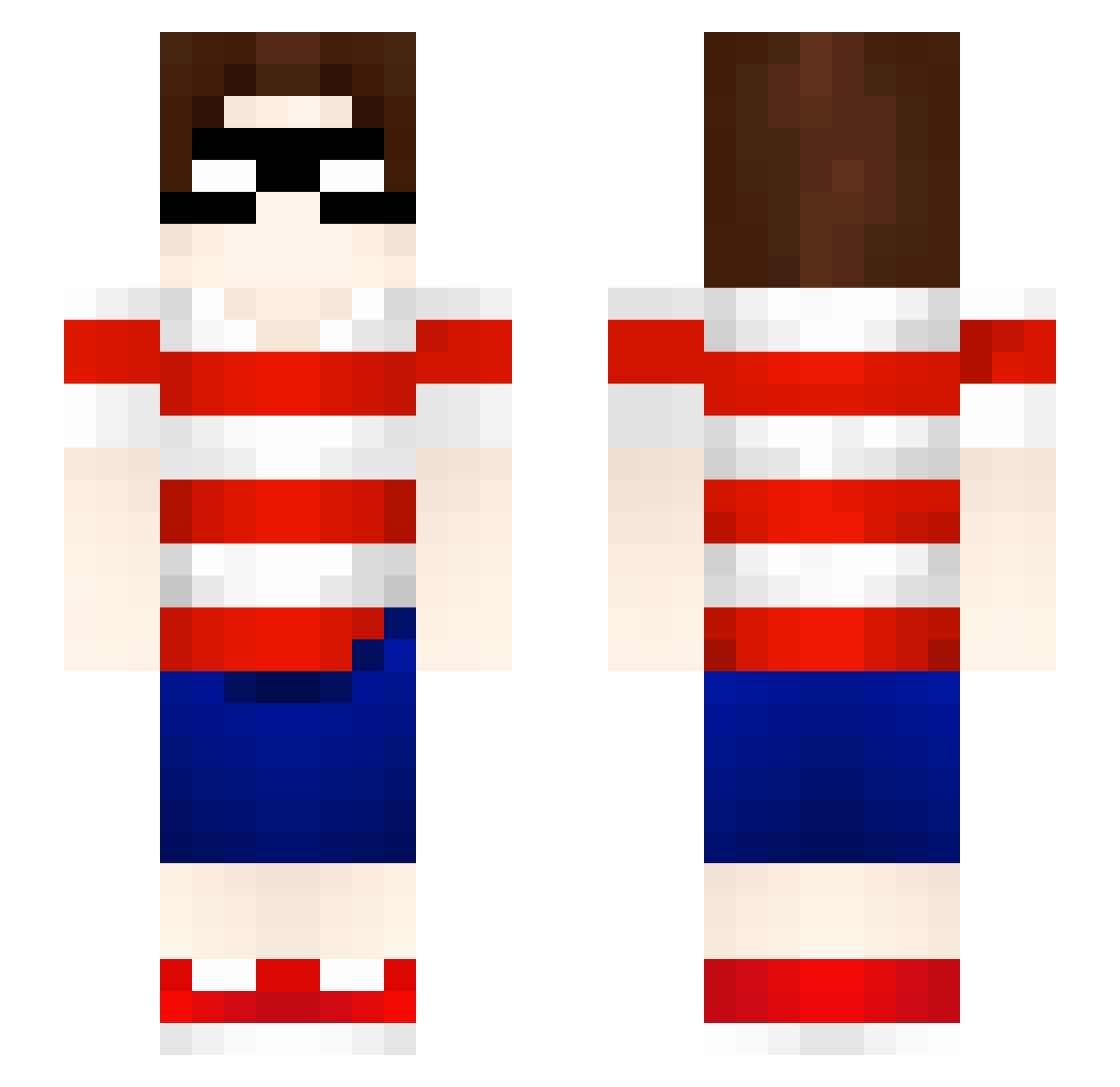 Monsley Minecraft skin, front and back view