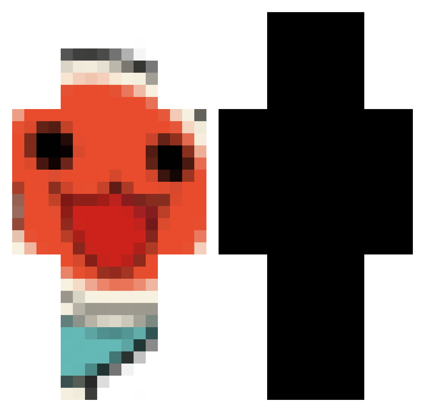 Facialfeatures Minecraft skin, front and back view