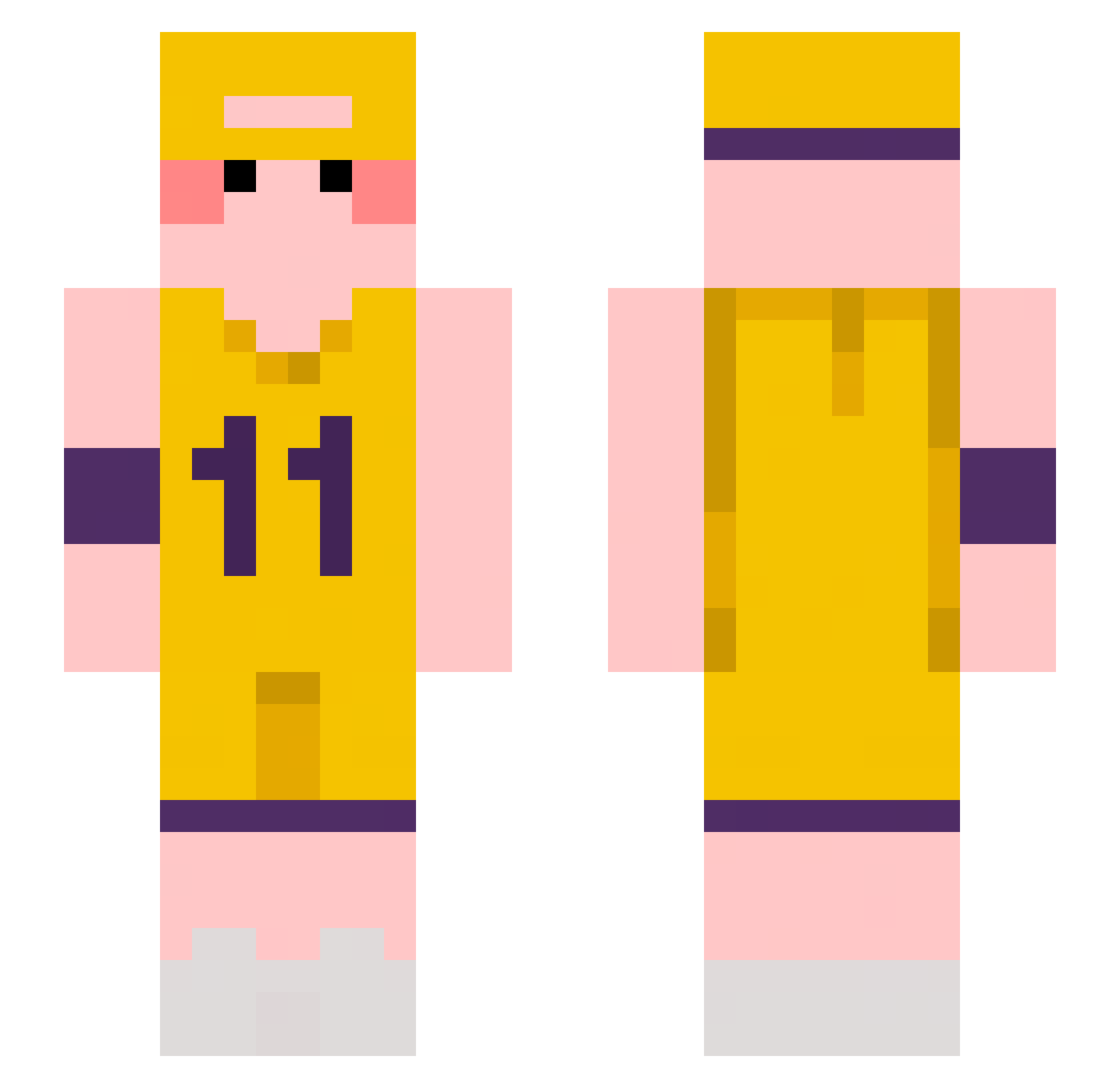 Notpad Minecraft skin, front and back view