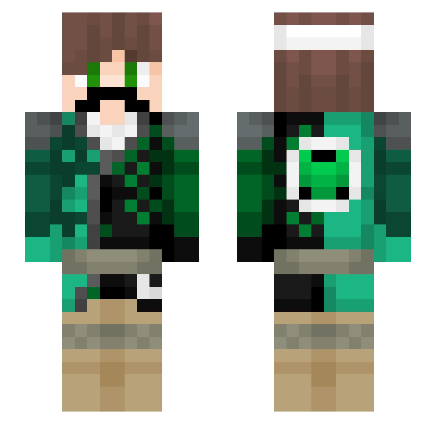 Progrer Minecraft skin, front and back view